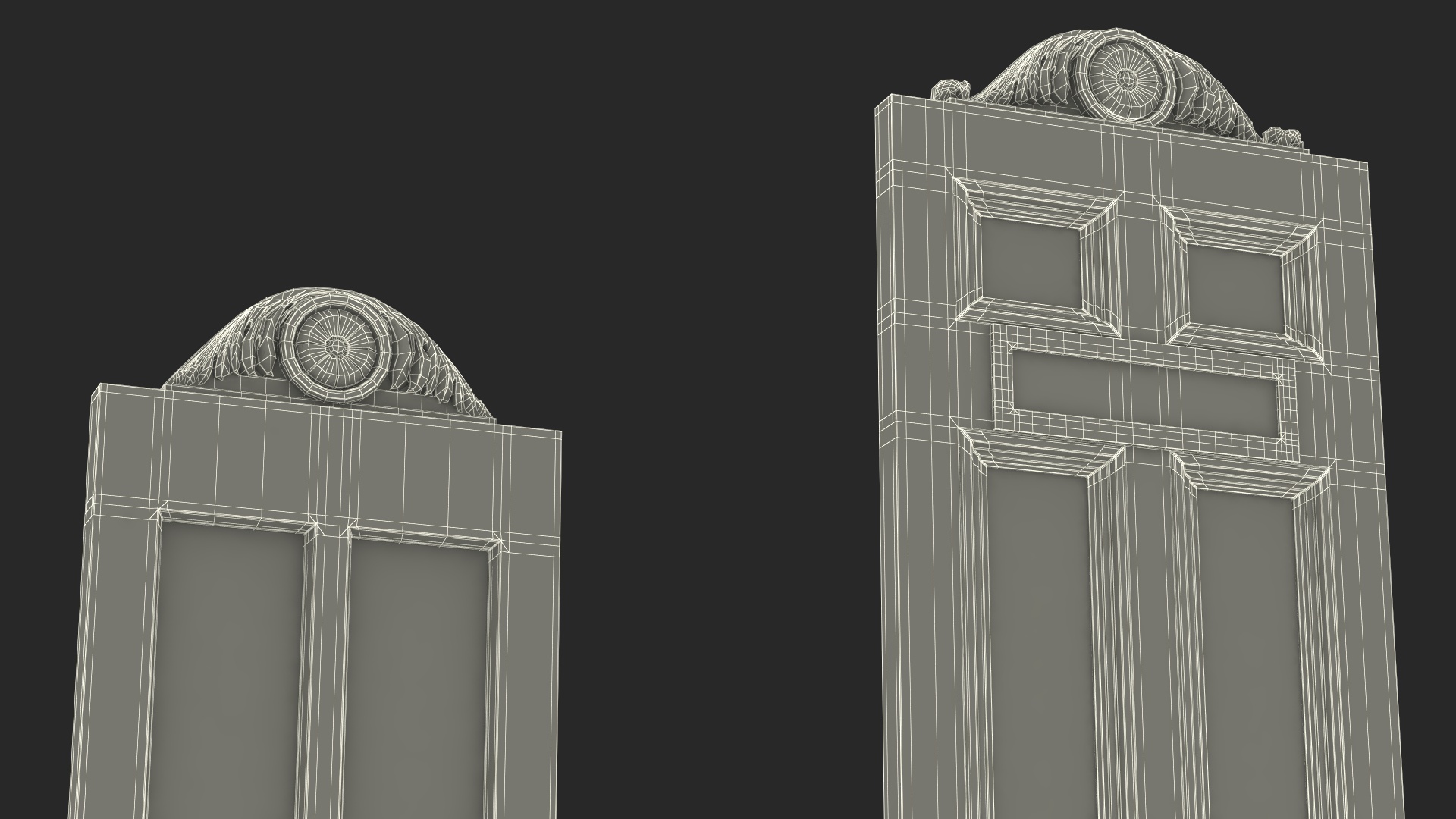 3D model Baroque Wooden Doors