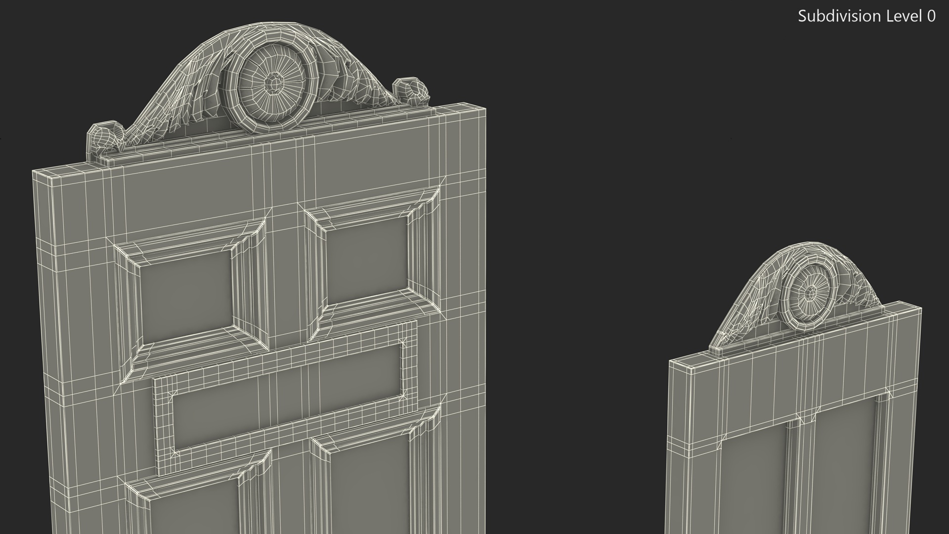 3D model Baroque Wooden Doors