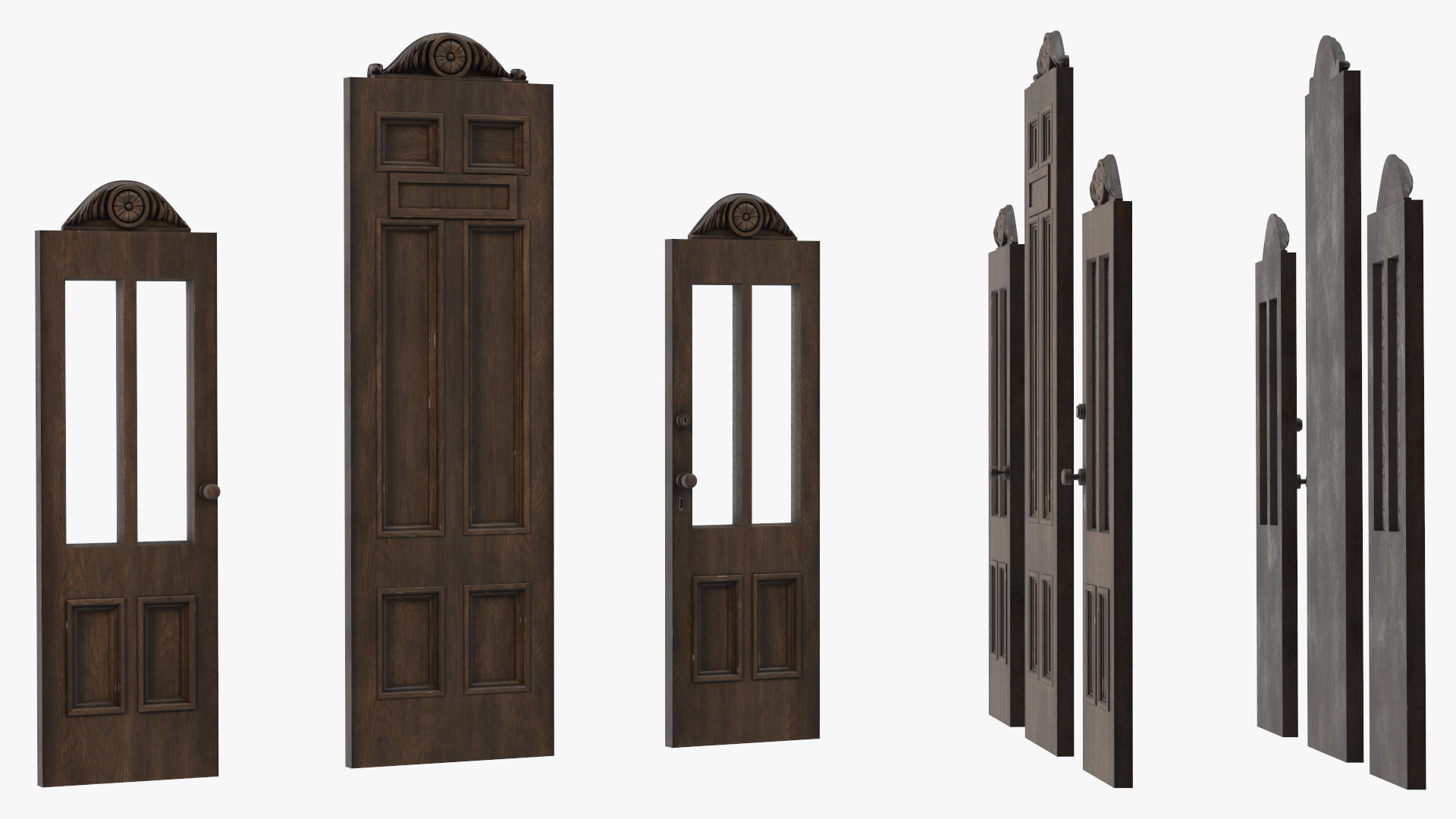 3D model Baroque Wooden Doors