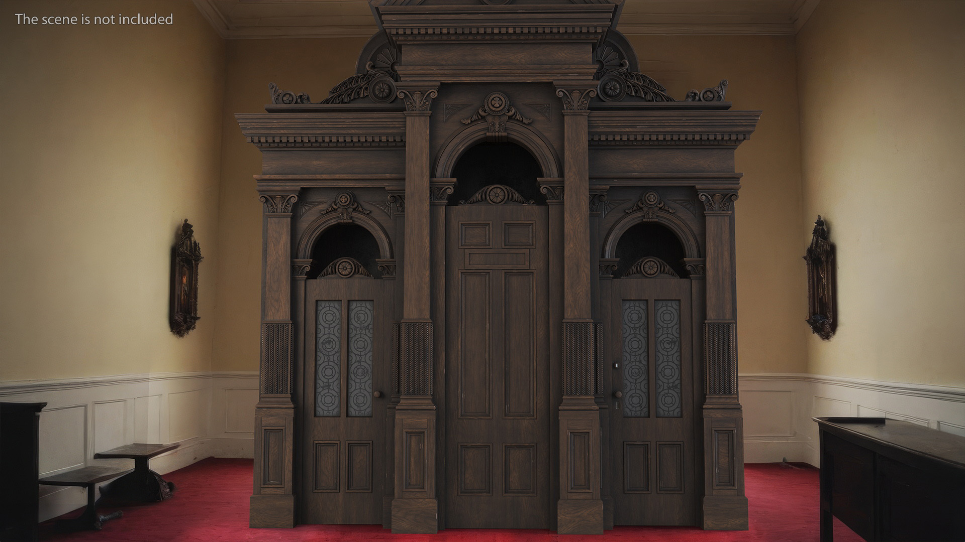 3D model Baroque Wooden Doors