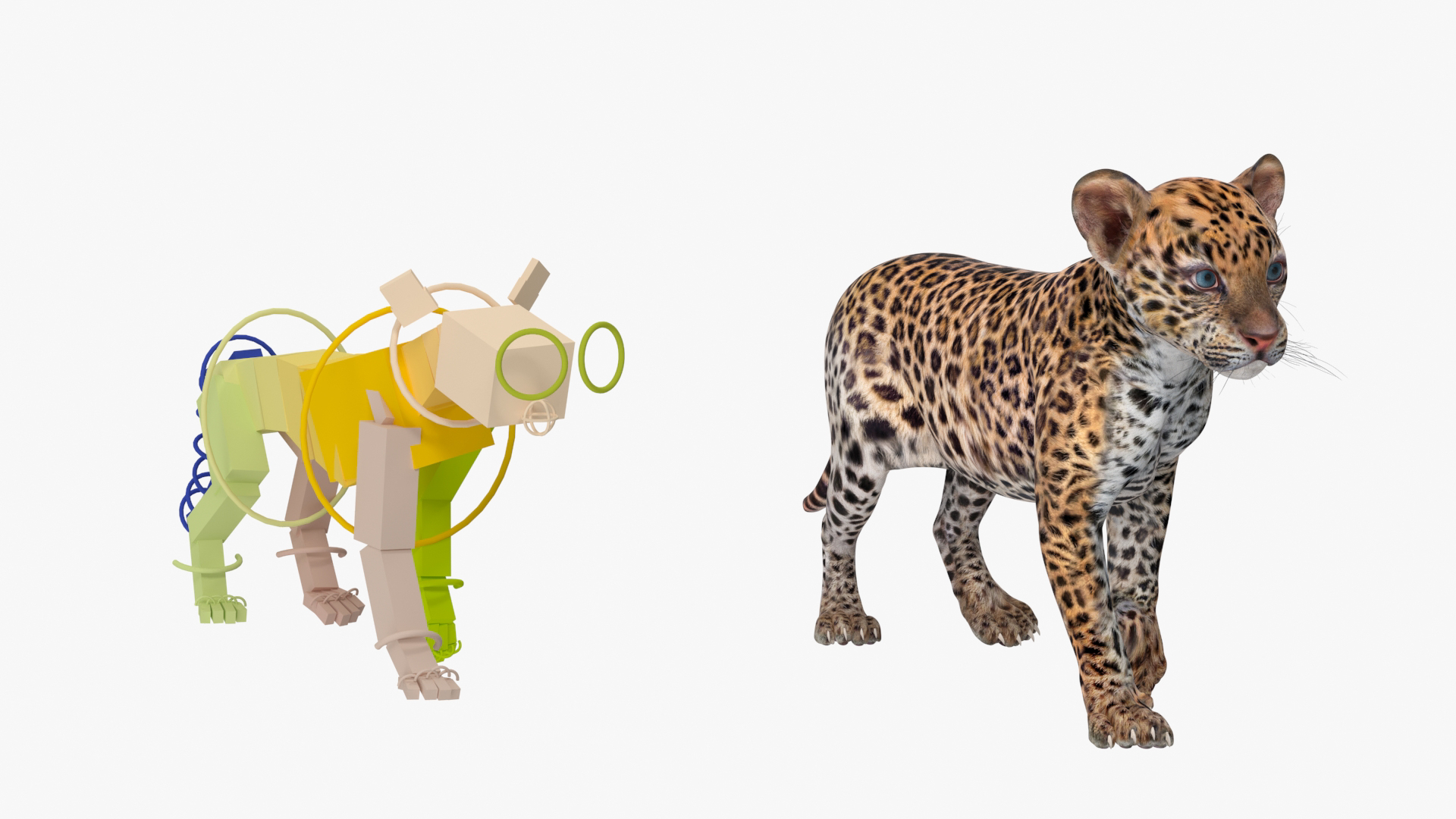 3D Leopard Cub Rigged model