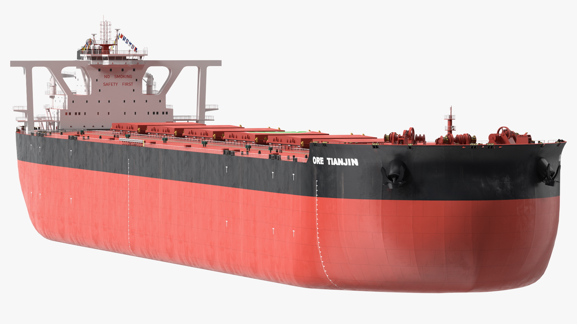 Ore Carrier Ship Loaded Dirty 3D model