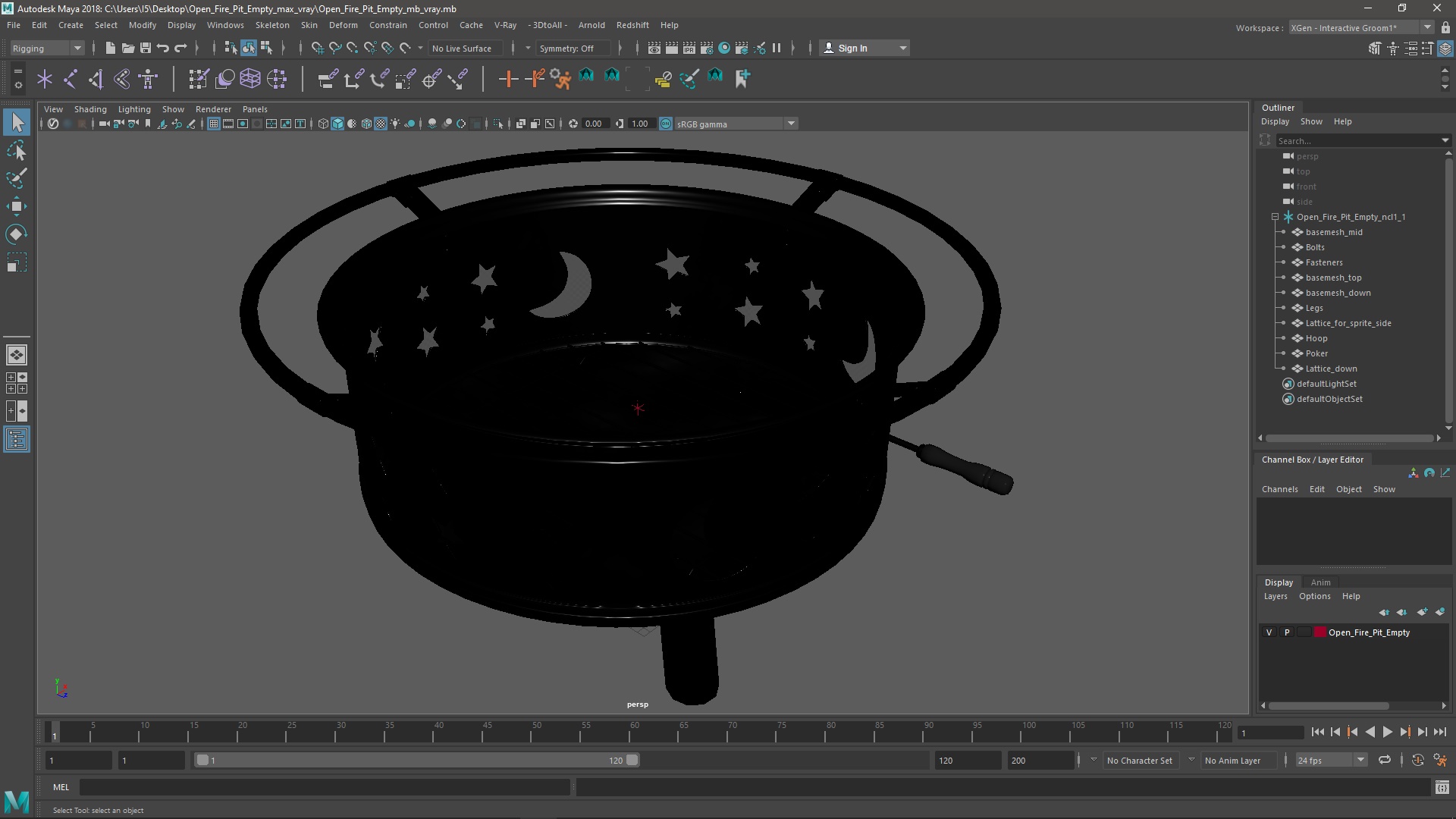 Open Fire Pit Empty 3D model