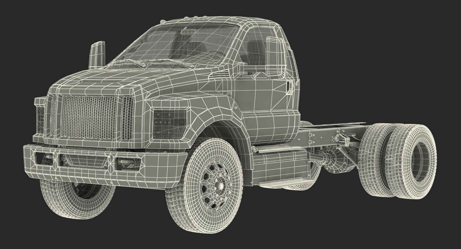 3D model Crew Cab Chassis Truck Generic