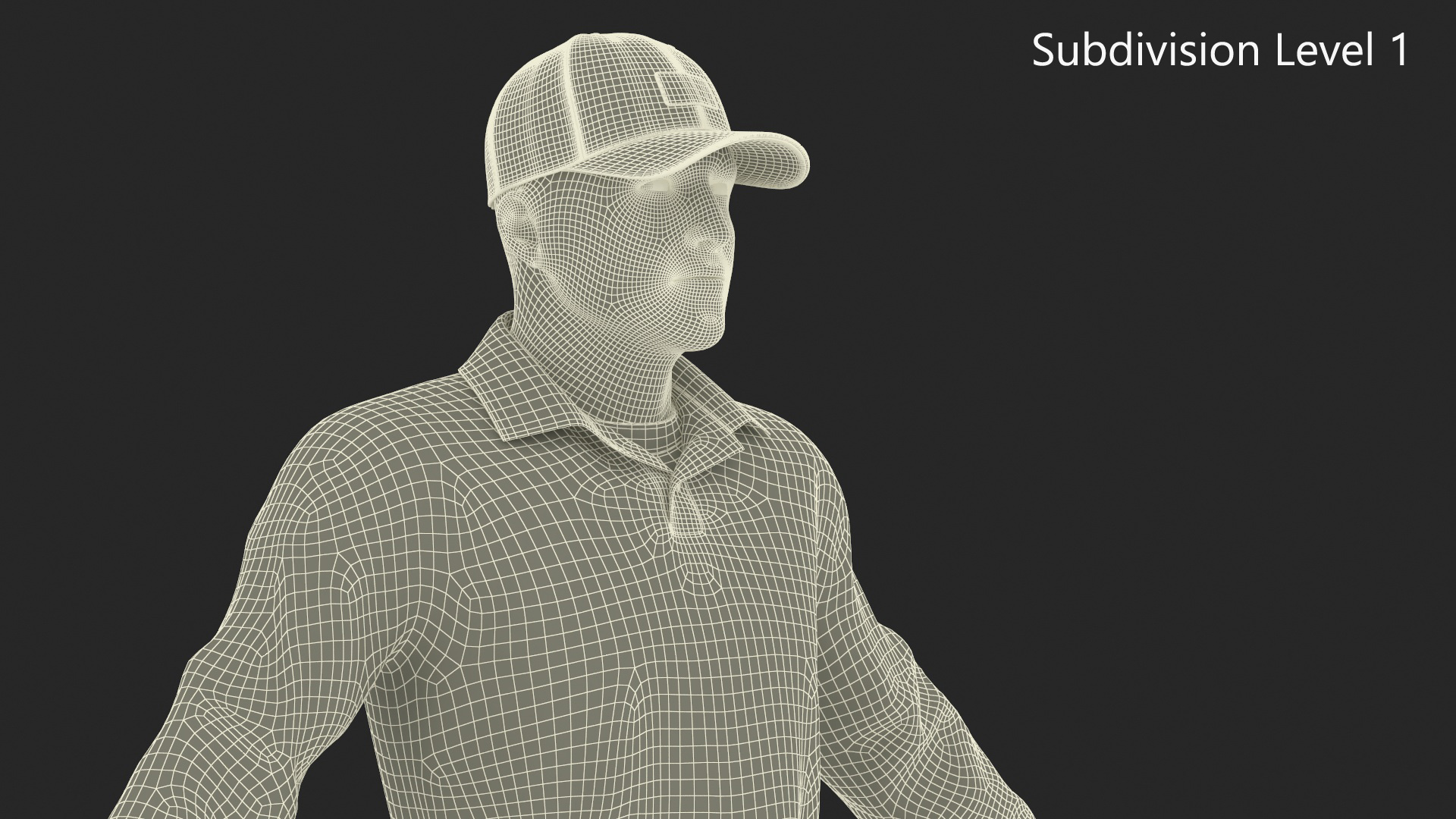 3D Baseball Umpire in Cap Basic Pose model