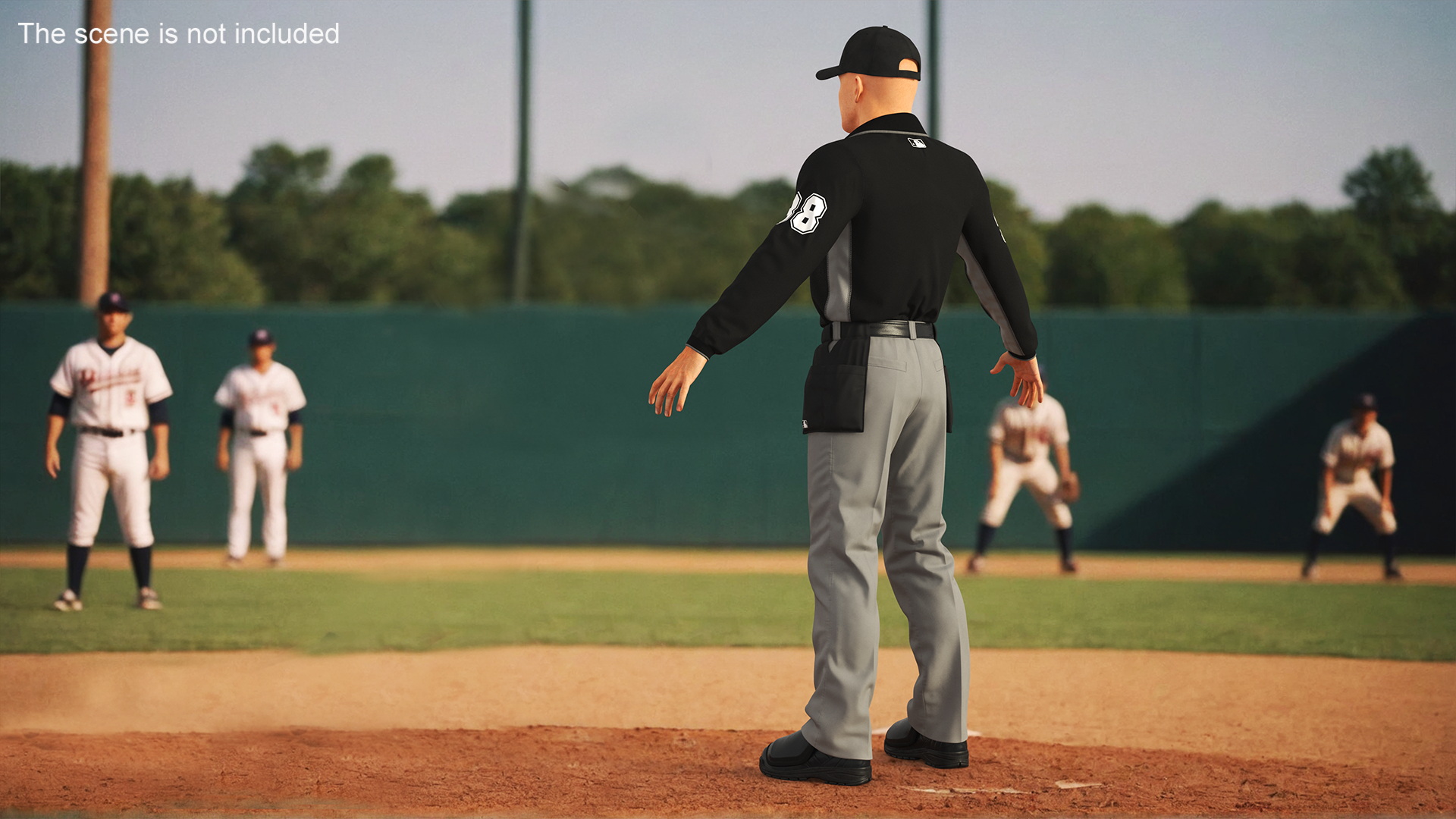 3D Baseball Umpire in Cap Basic Pose model