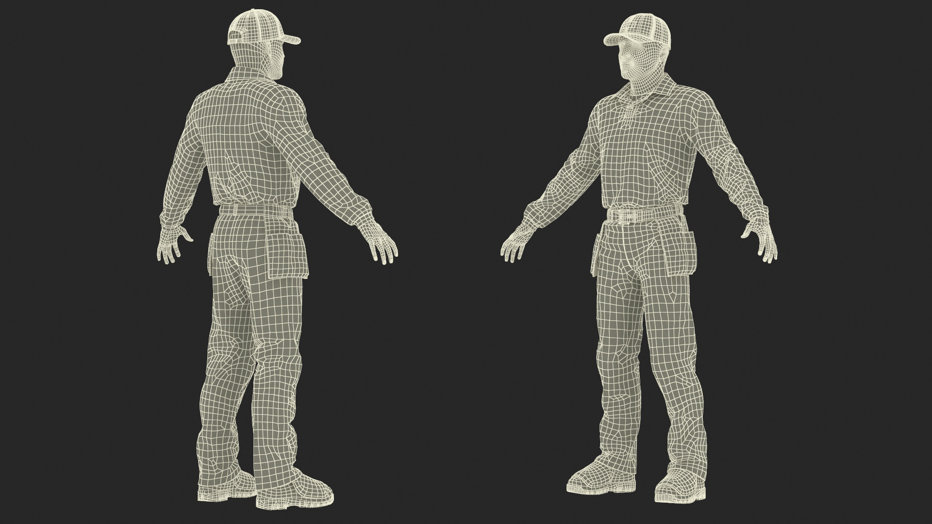 3D Baseball Umpire in Cap Basic Pose model