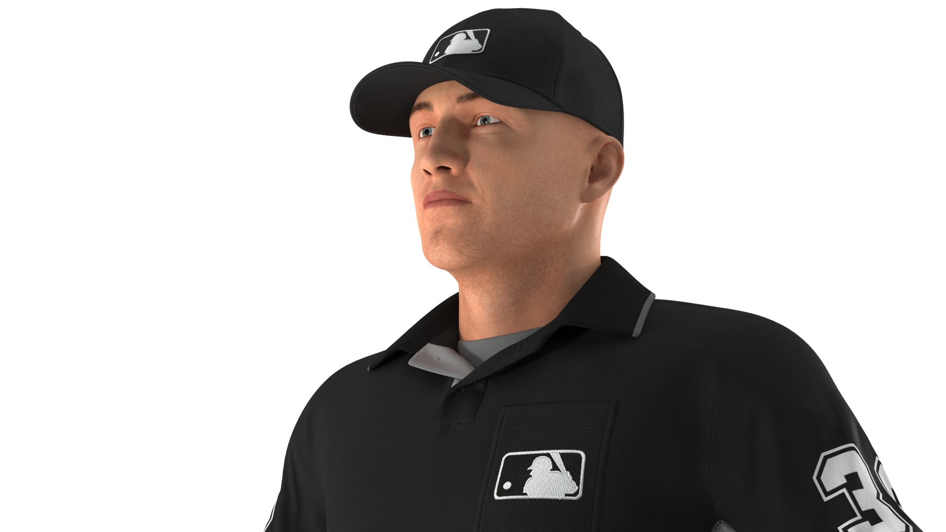 3D Baseball Umpire in Cap Basic Pose model