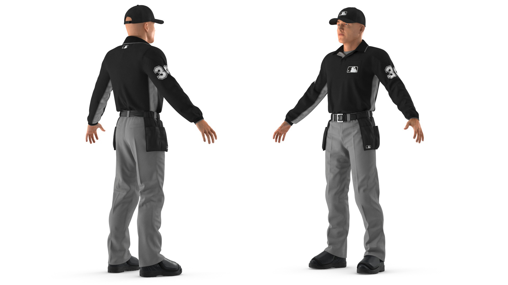 3D Baseball Umpire in Cap Basic Pose model