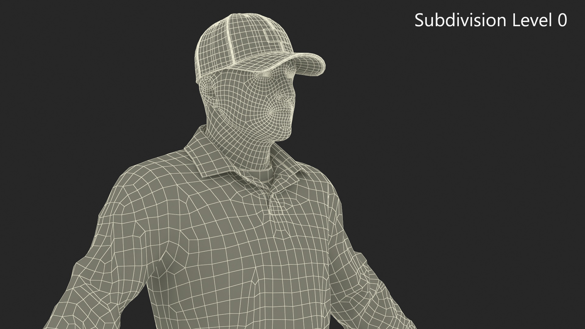 3D Baseball Umpire in Cap Basic Pose model