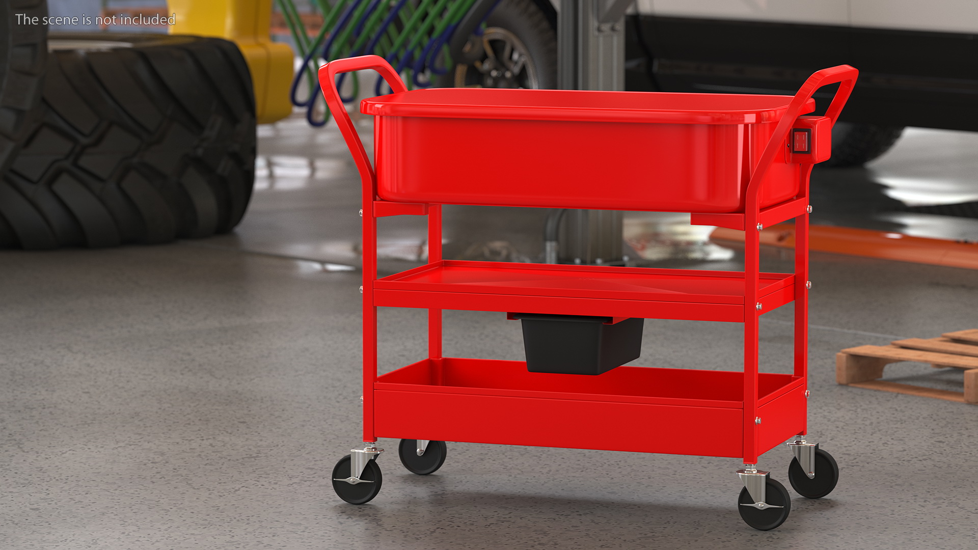 3D Goplus 20 Gallon Mobile Parts Washer Cart