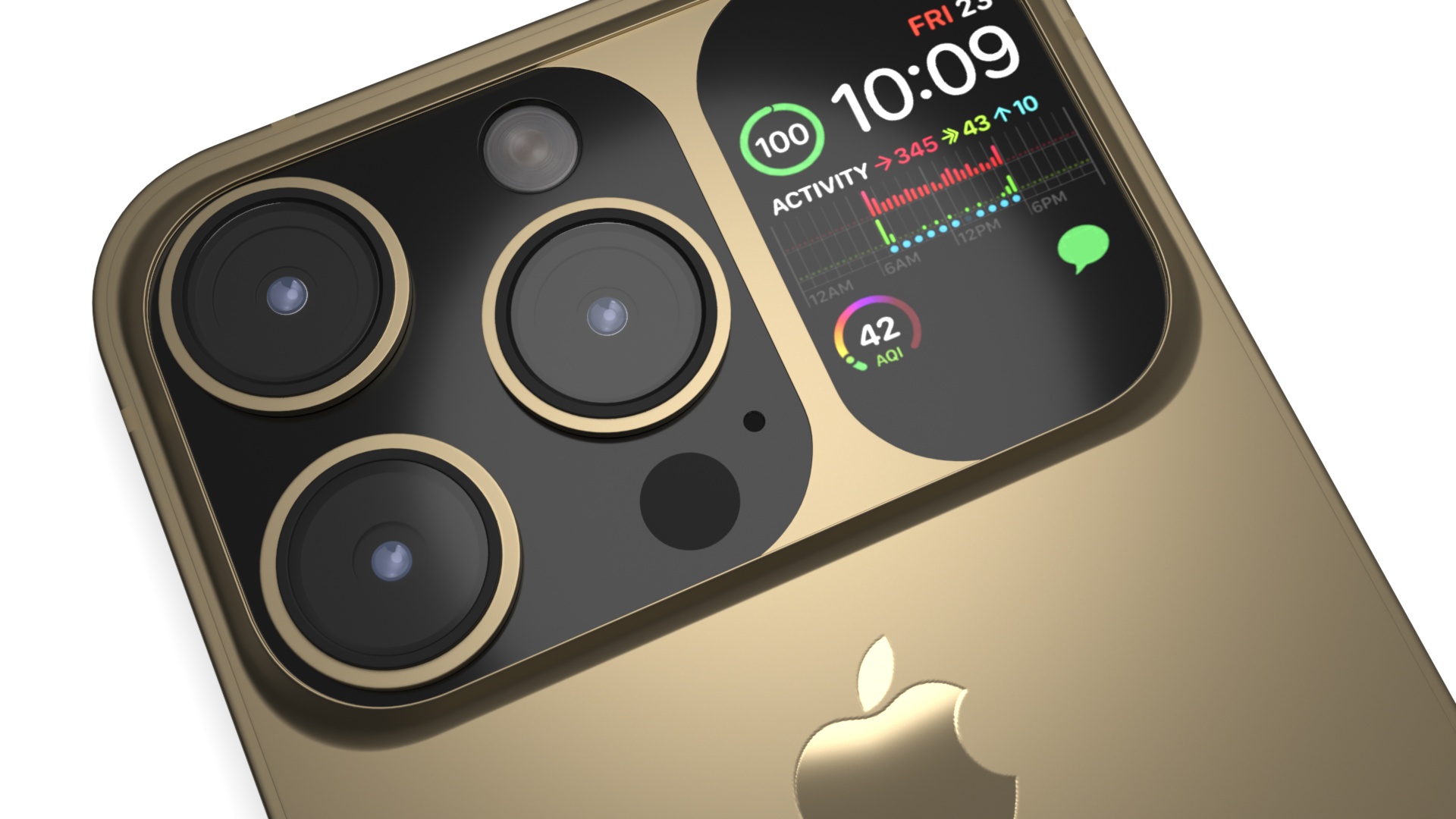 3D Apple iPhone Flip Luxe Gold Rigged for Maya model