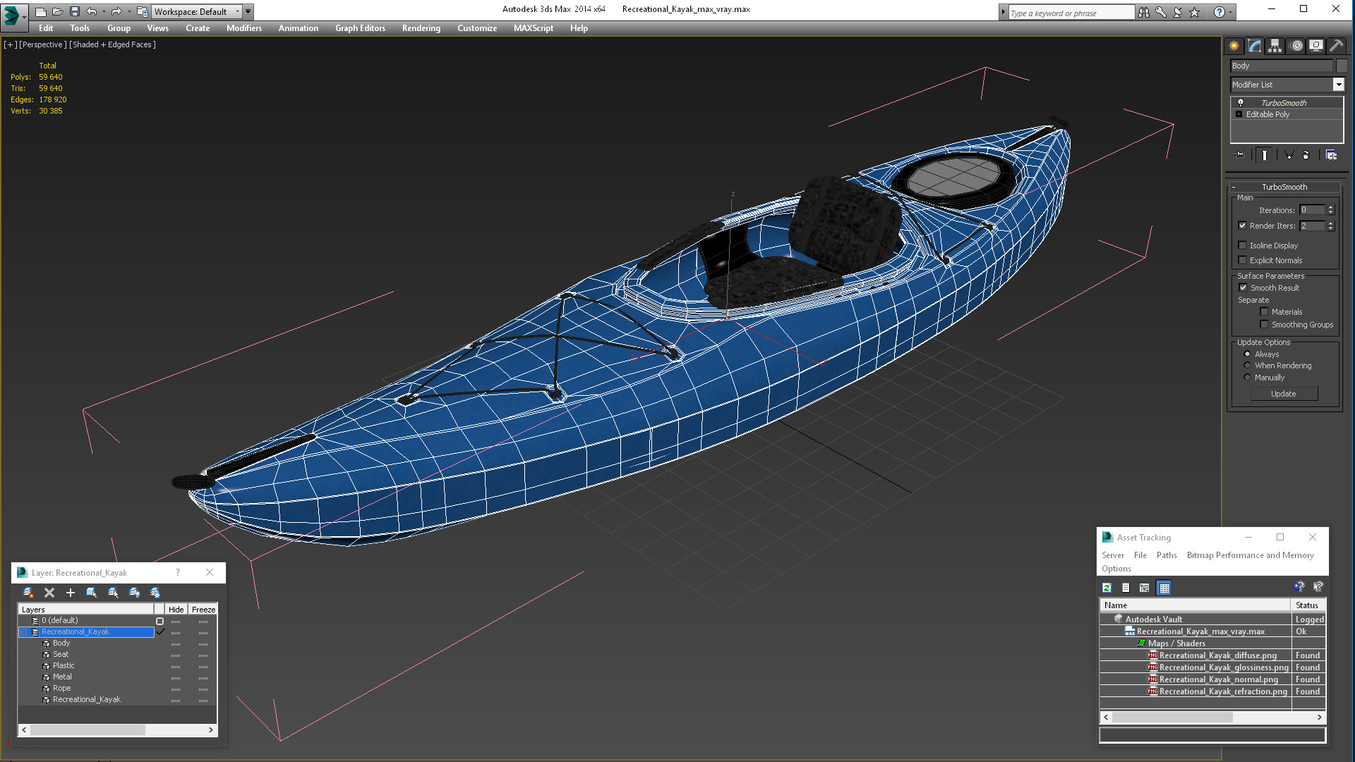 3D Recreational Kayak model