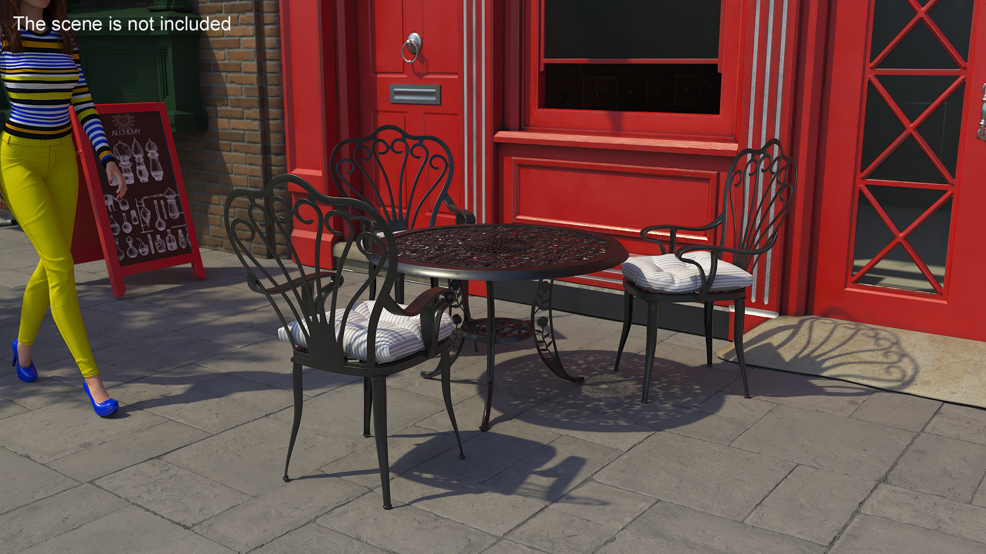 Garden Furniture Set with Seat Cushions 3D model