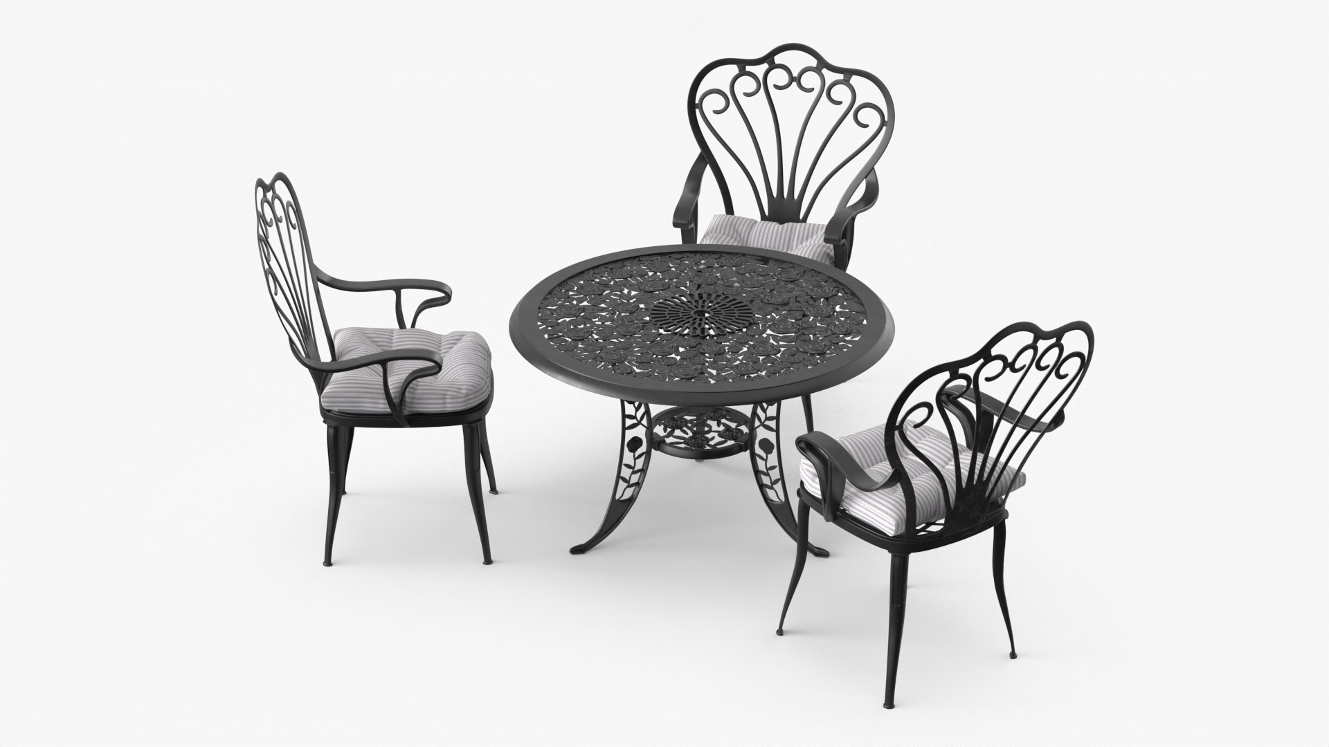 Garden Furniture Set with Seat Cushions 3D model