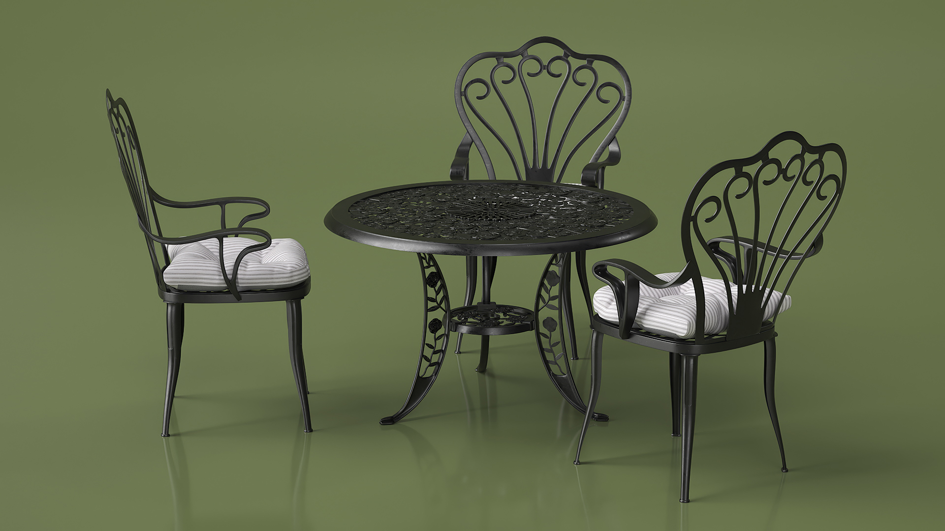 Garden Furniture Set with Seat Cushions 3D model