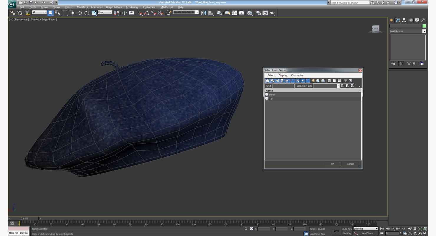 3D model Wool Blue Beret