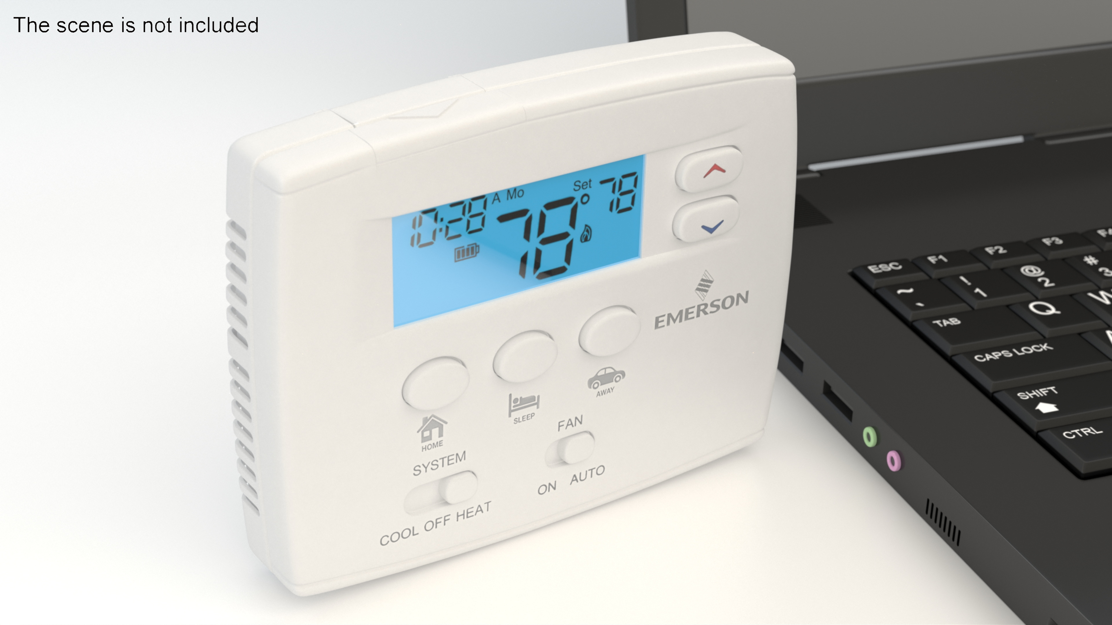 3D model Home Thermostat Emerson 1F80-0261 Switched On