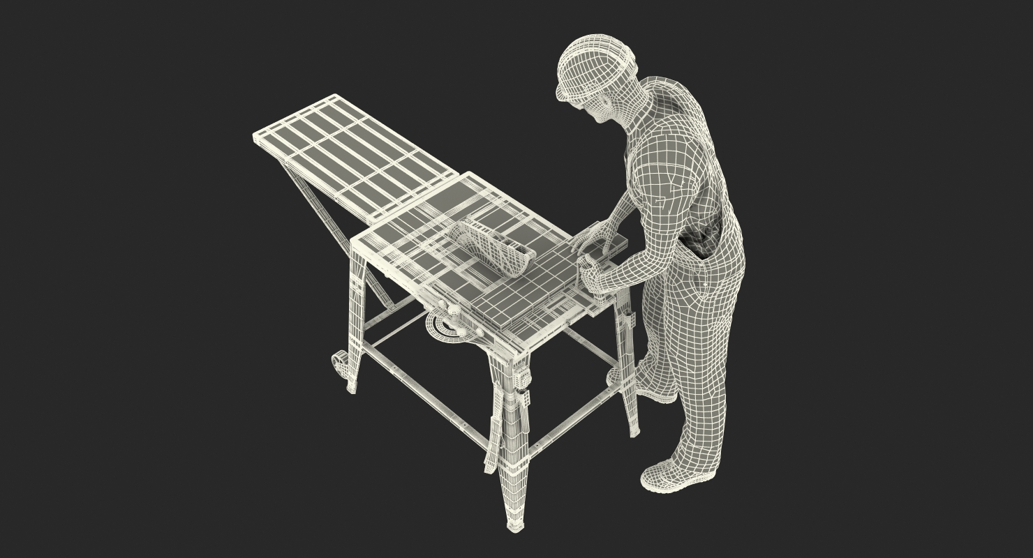 3D Workman with Circular Saw Generic model