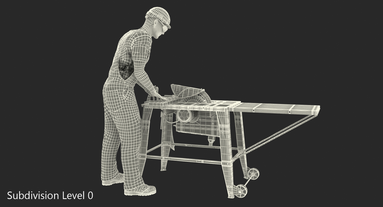 3D Workman with Circular Saw Generic model