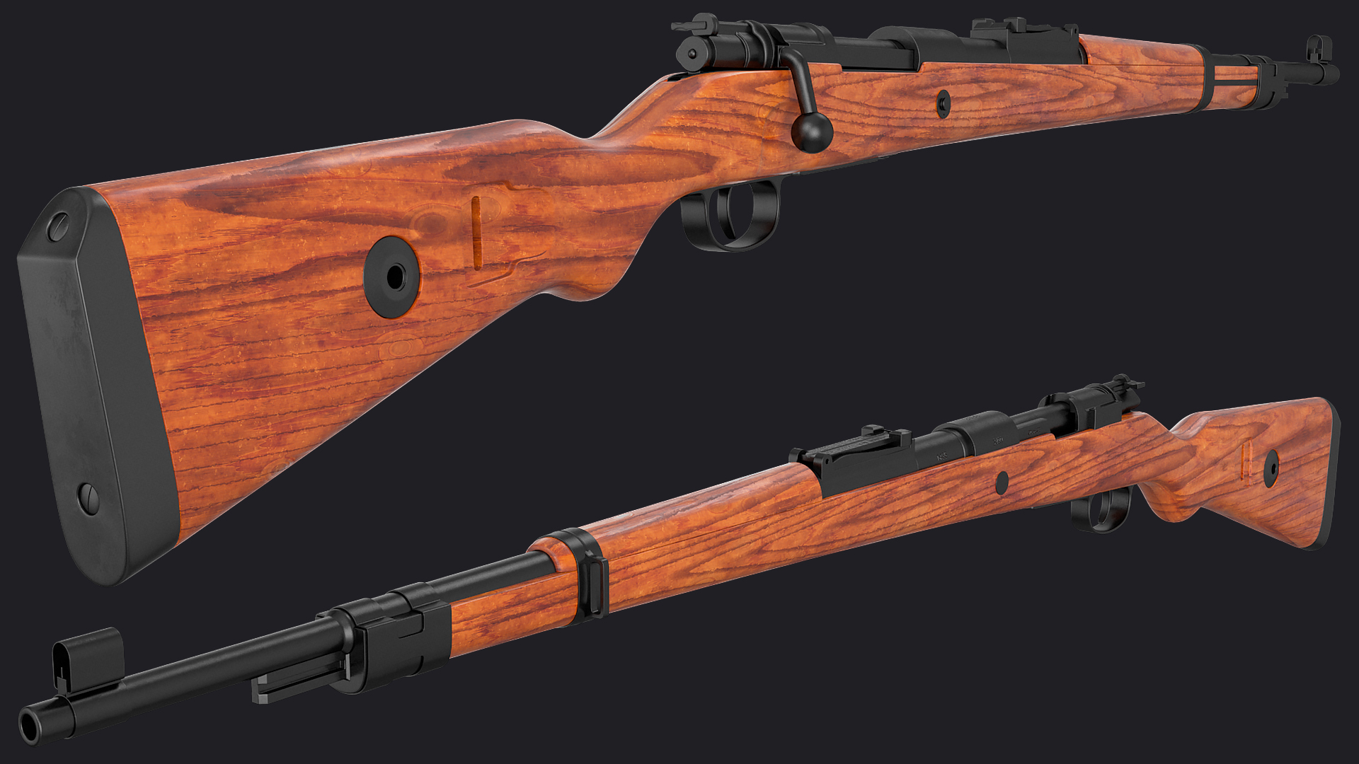 3D Mauser Karabiner 98K Bolt Action Rifle model