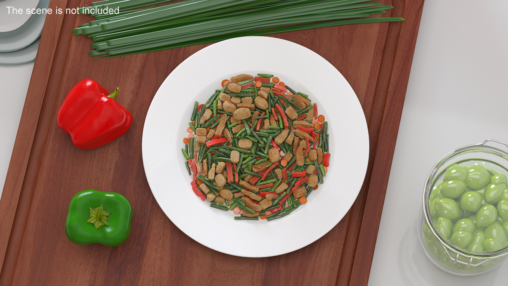 Chicken Fried Vegetables 3D model