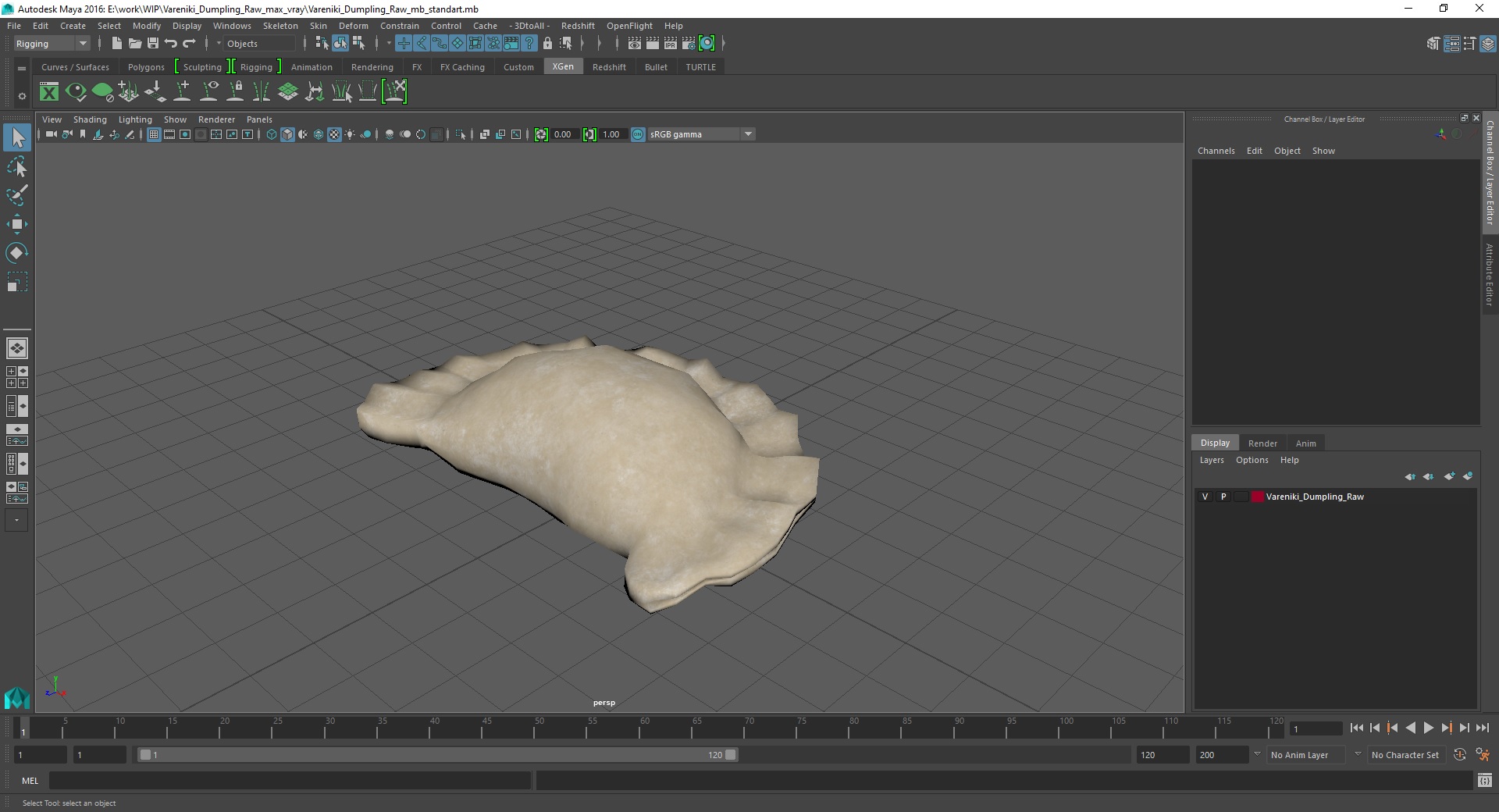 3D Vareniki Dumpling Raw