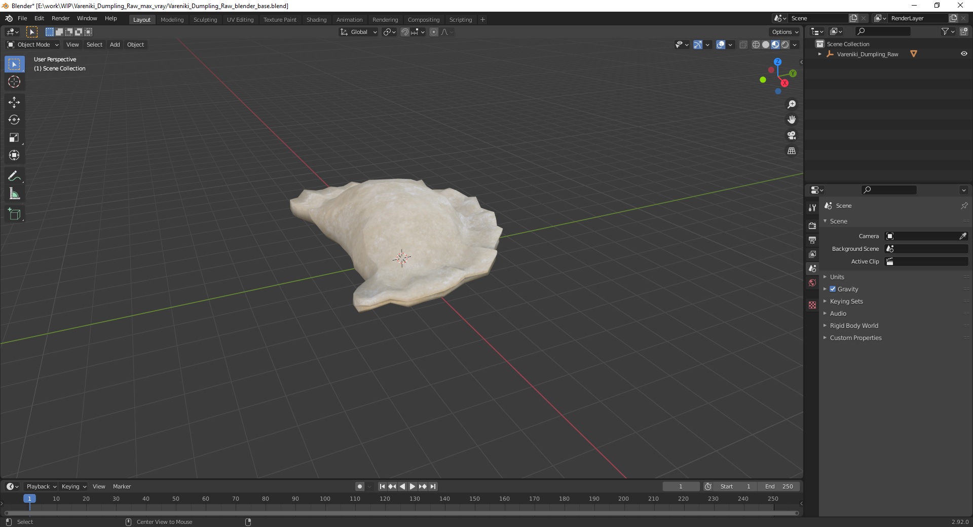 3D Vareniki Dumpling Raw