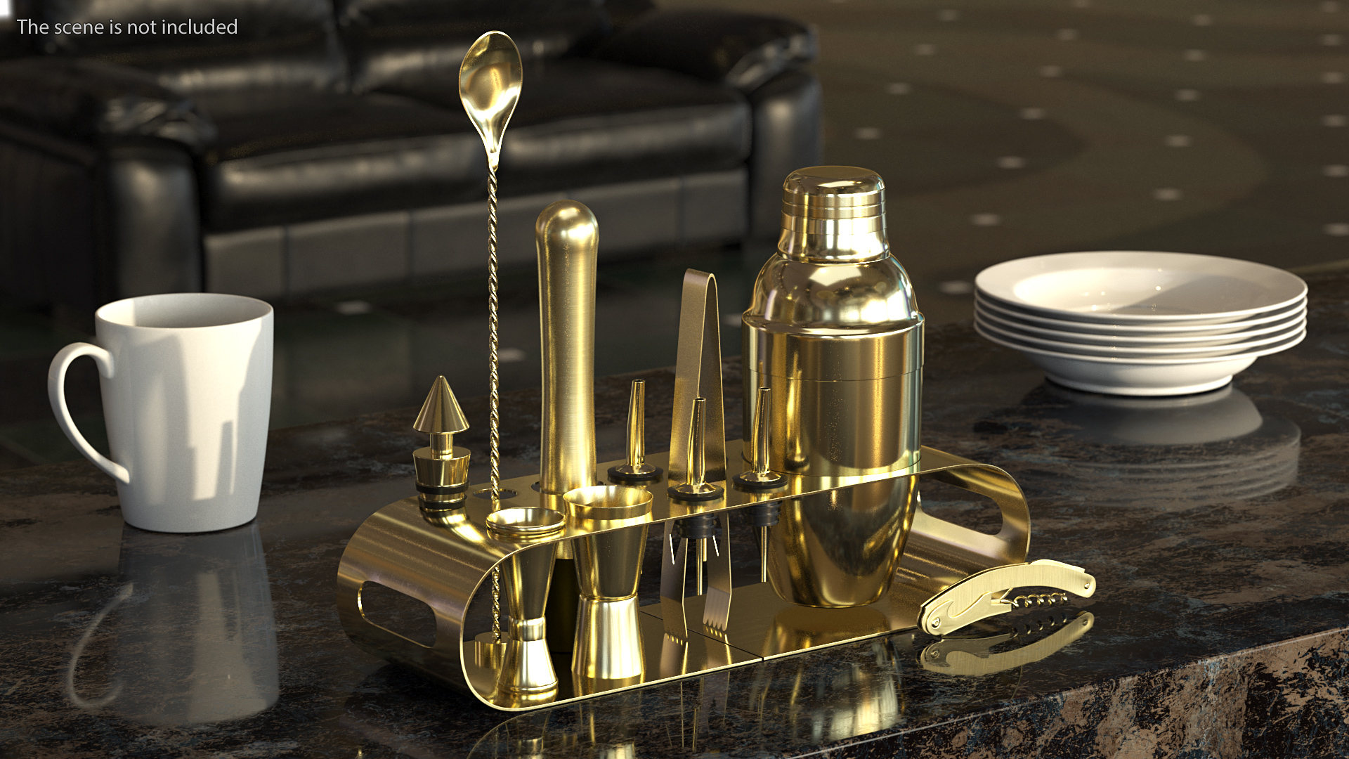 Bartender Kit 12 Piece Gold 3D