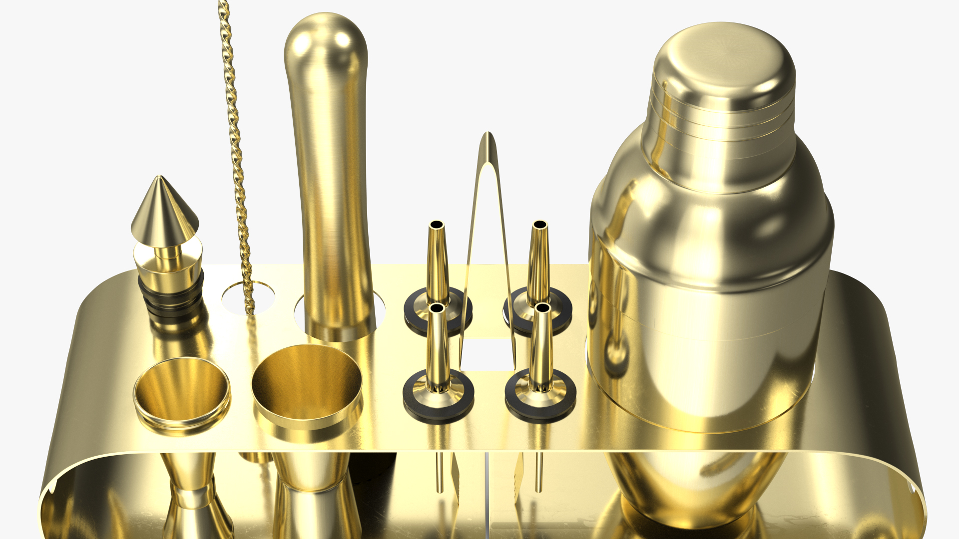 Bartender Kit 12 Piece Gold 3D