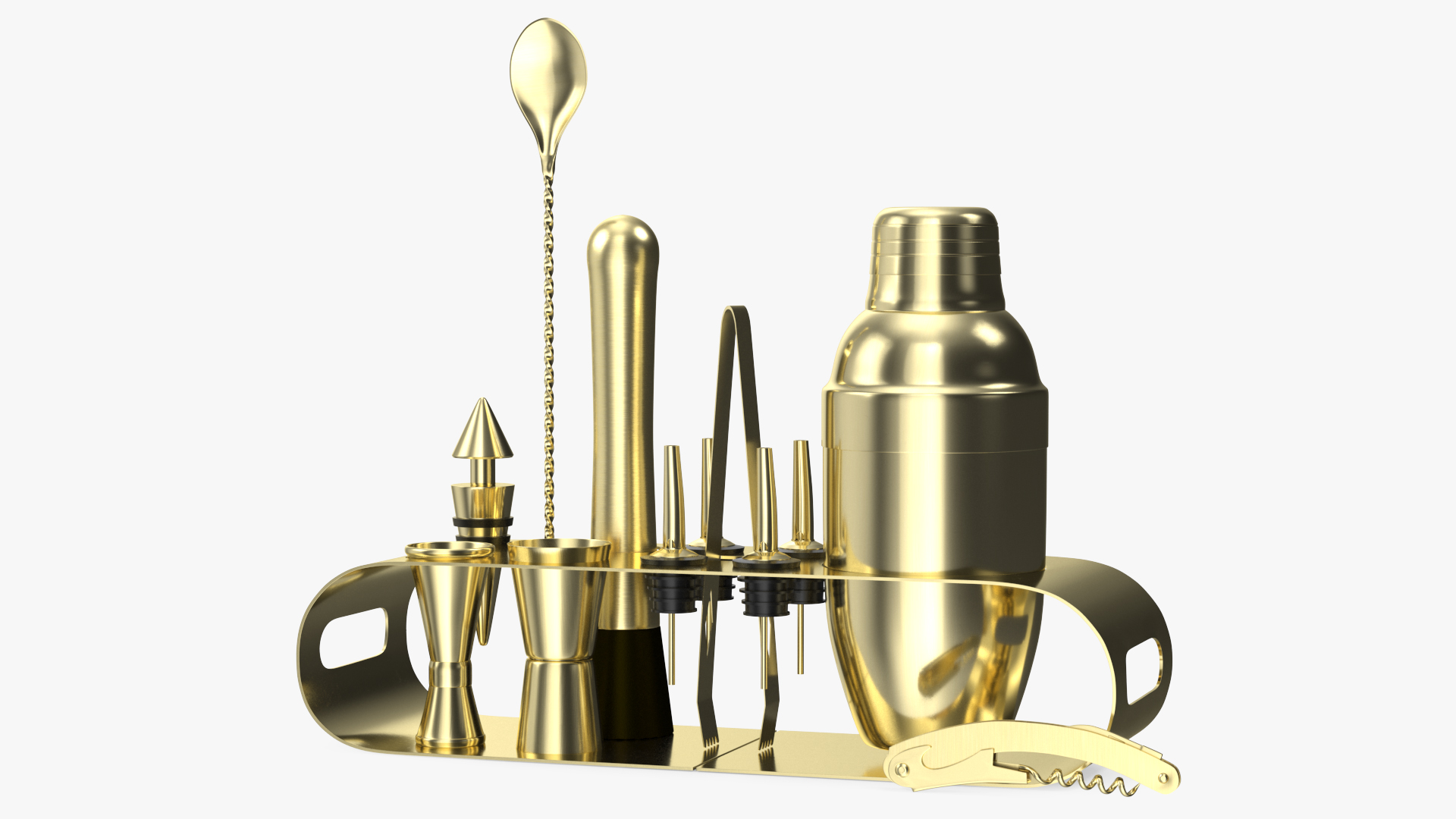 Bartender Kit 12 Piece Gold 3D