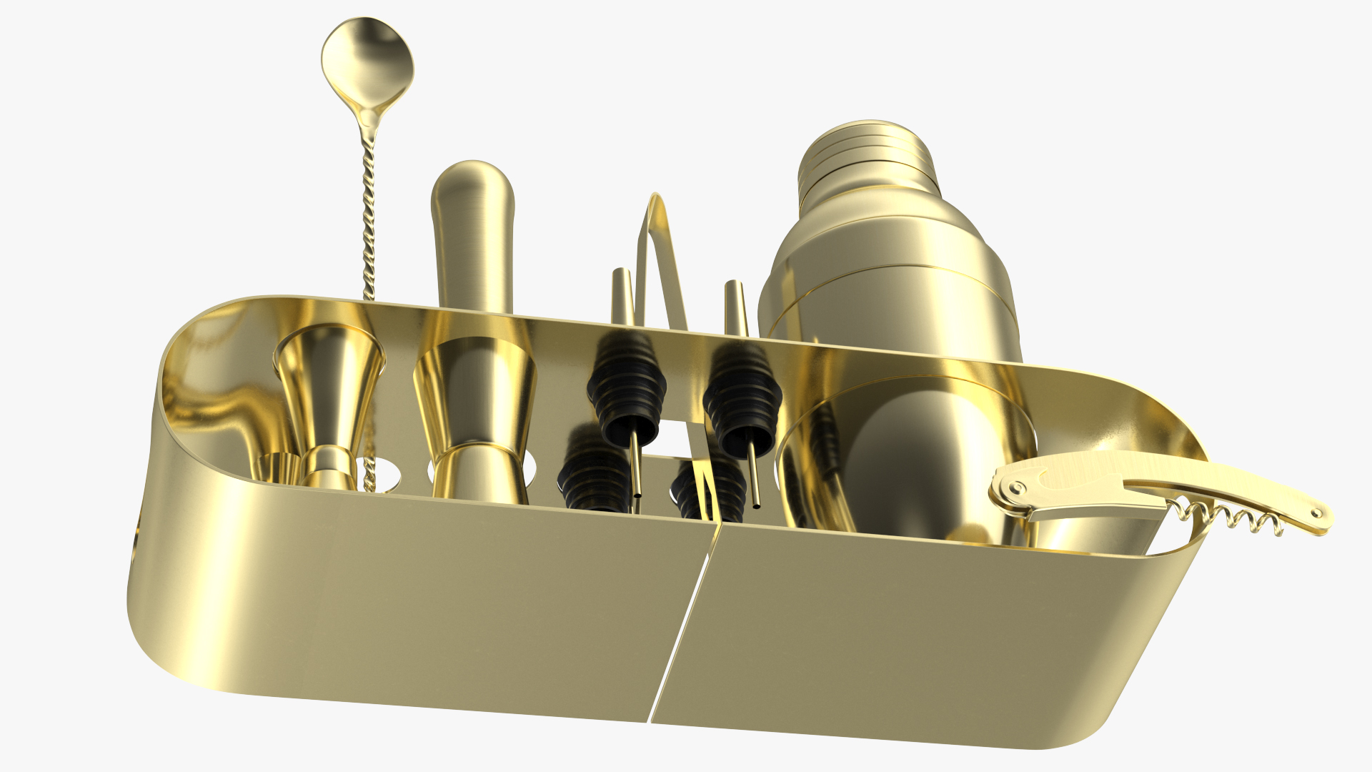 Bartender Kit 12 Piece Gold 3D