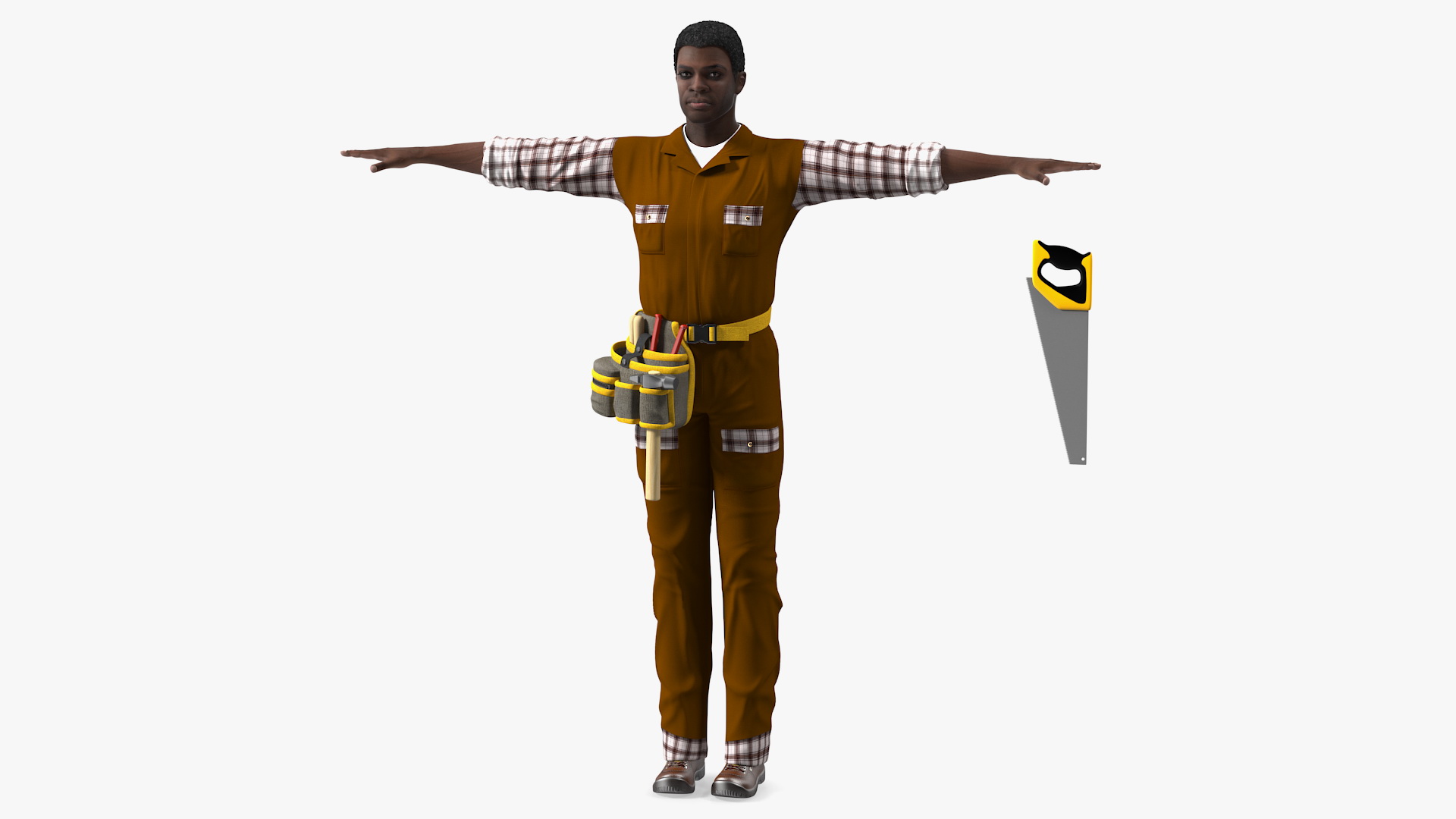 3D model Afro American Carpenter T Pose