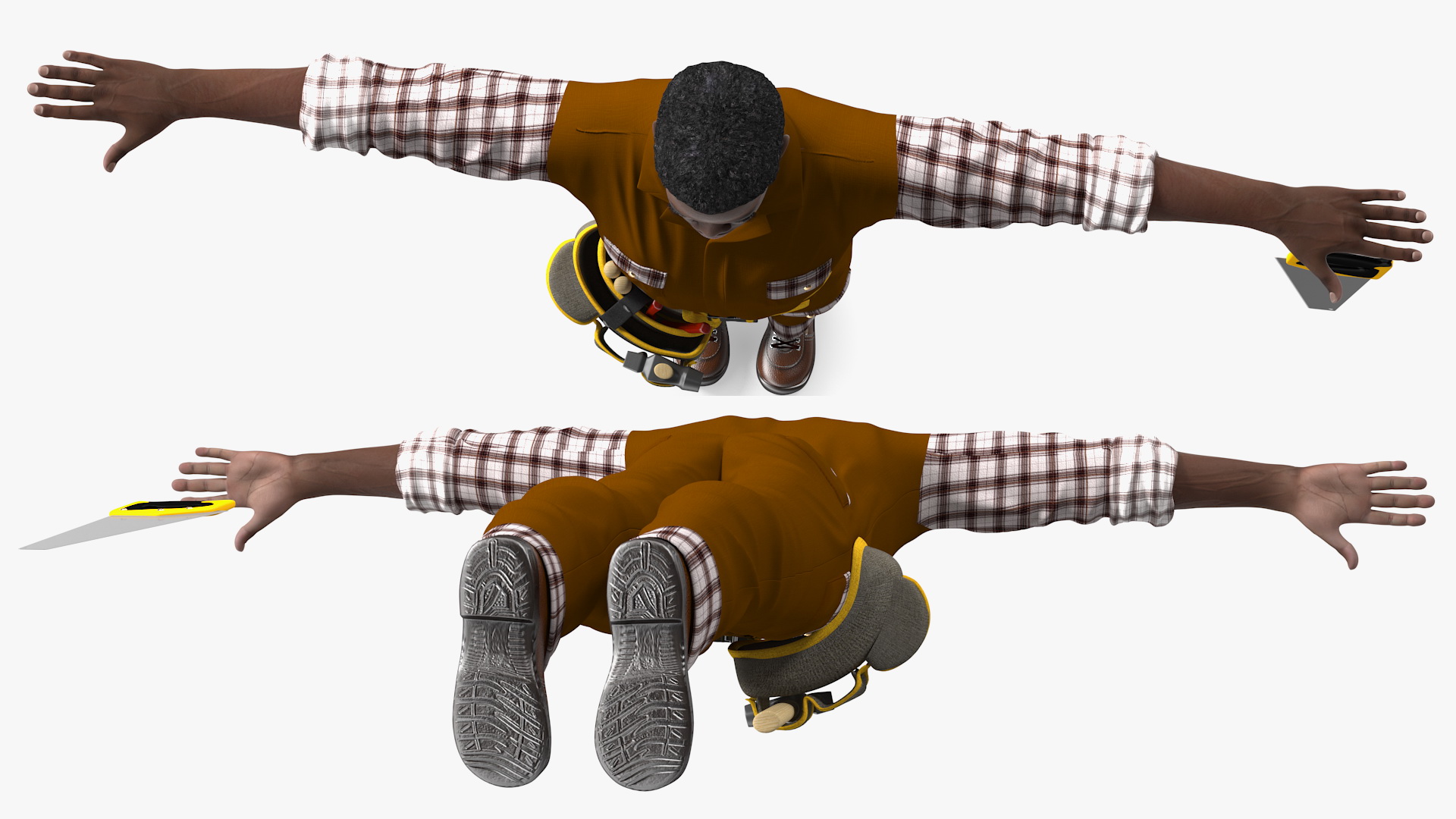 3D model Afro American Carpenter T Pose