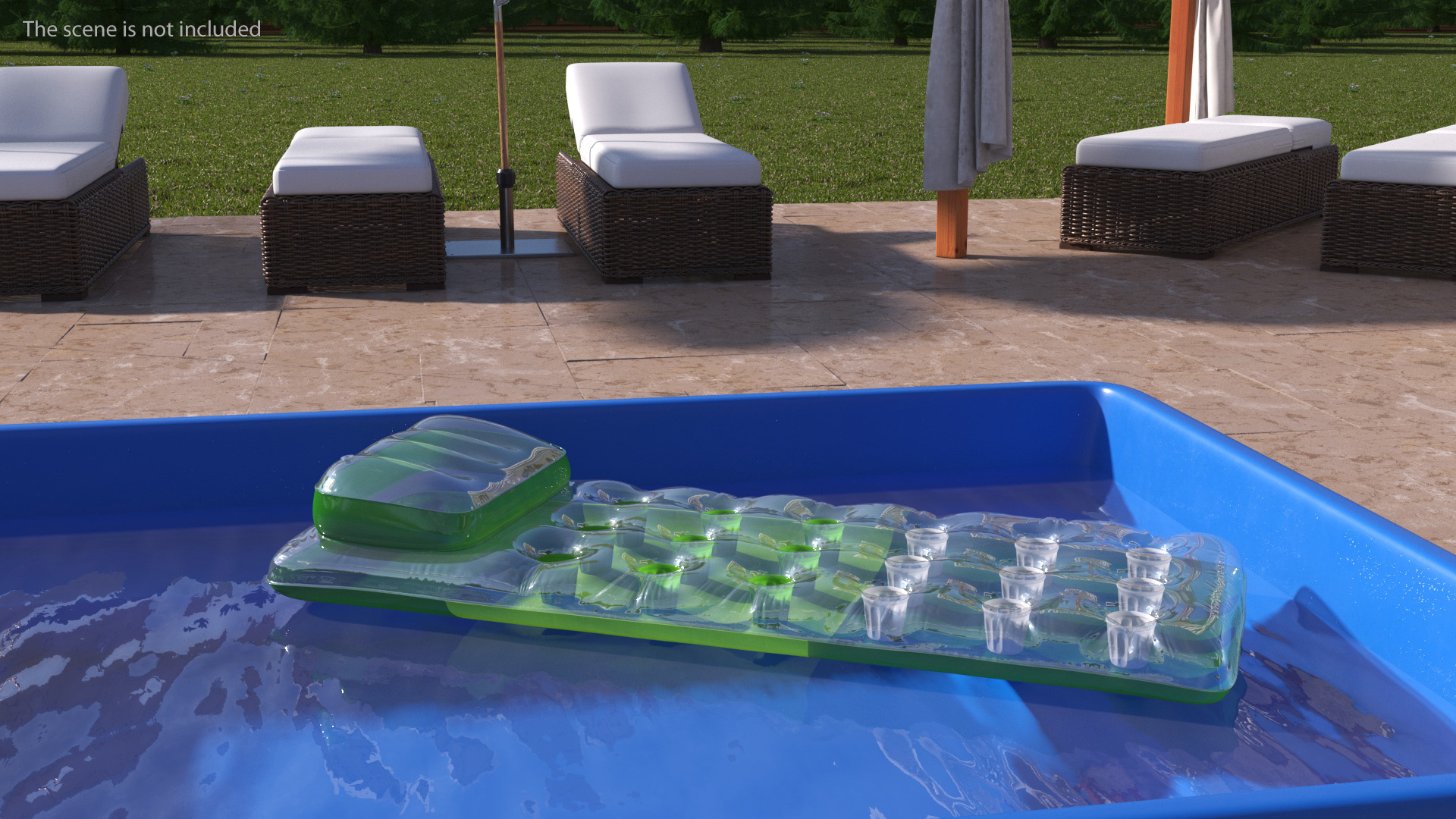 3D Pool and Inflatable Mattress model