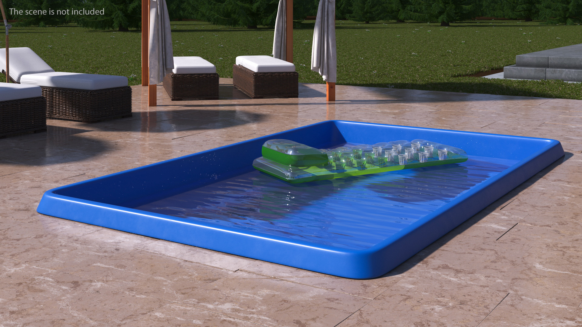 3D Pool and Inflatable Mattress model