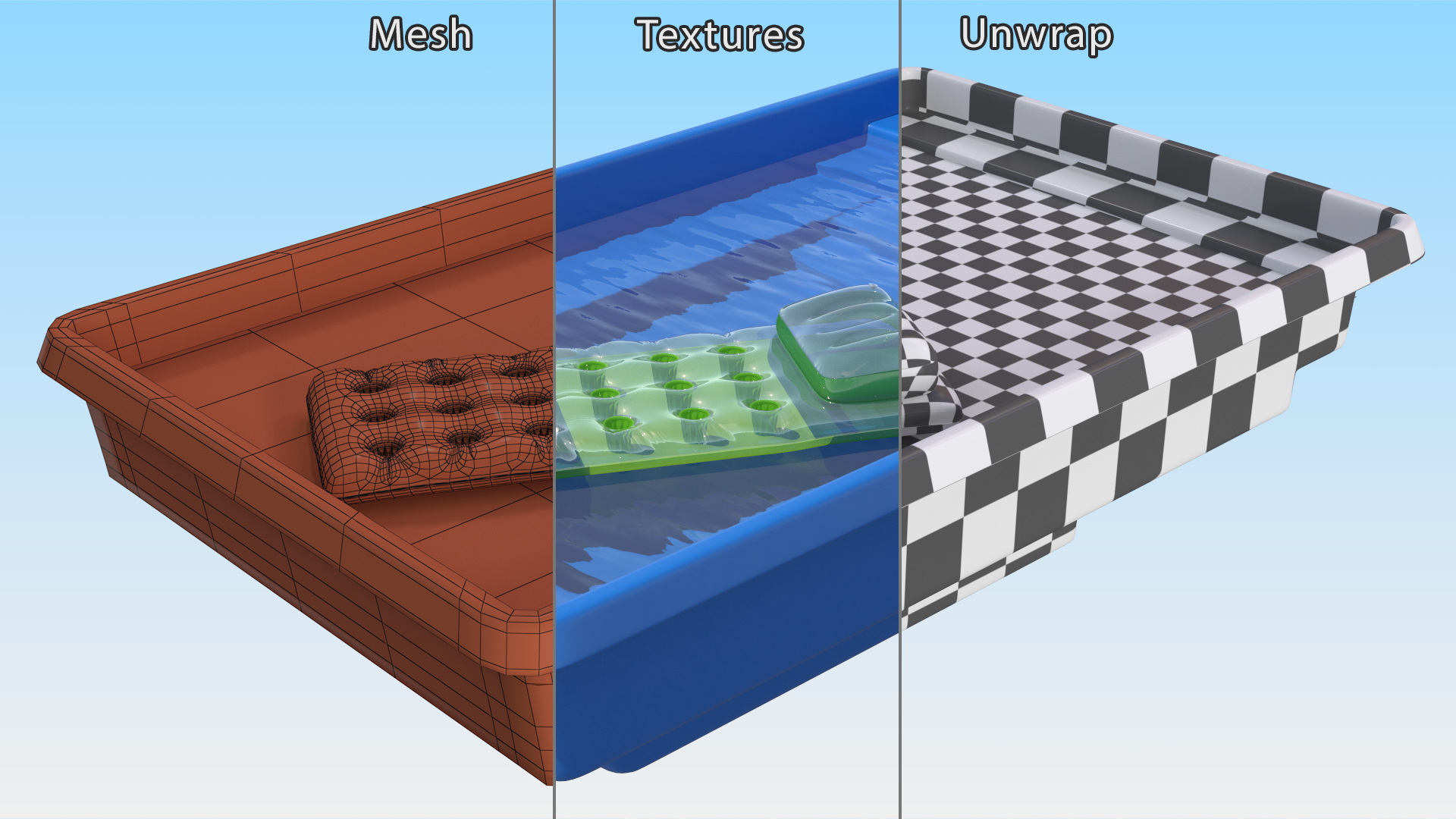 3D Pool and Inflatable Mattress model