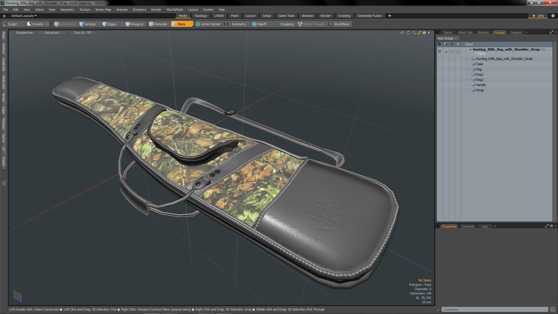 Hunting Rifle Bag with Shoulder Strap 3D