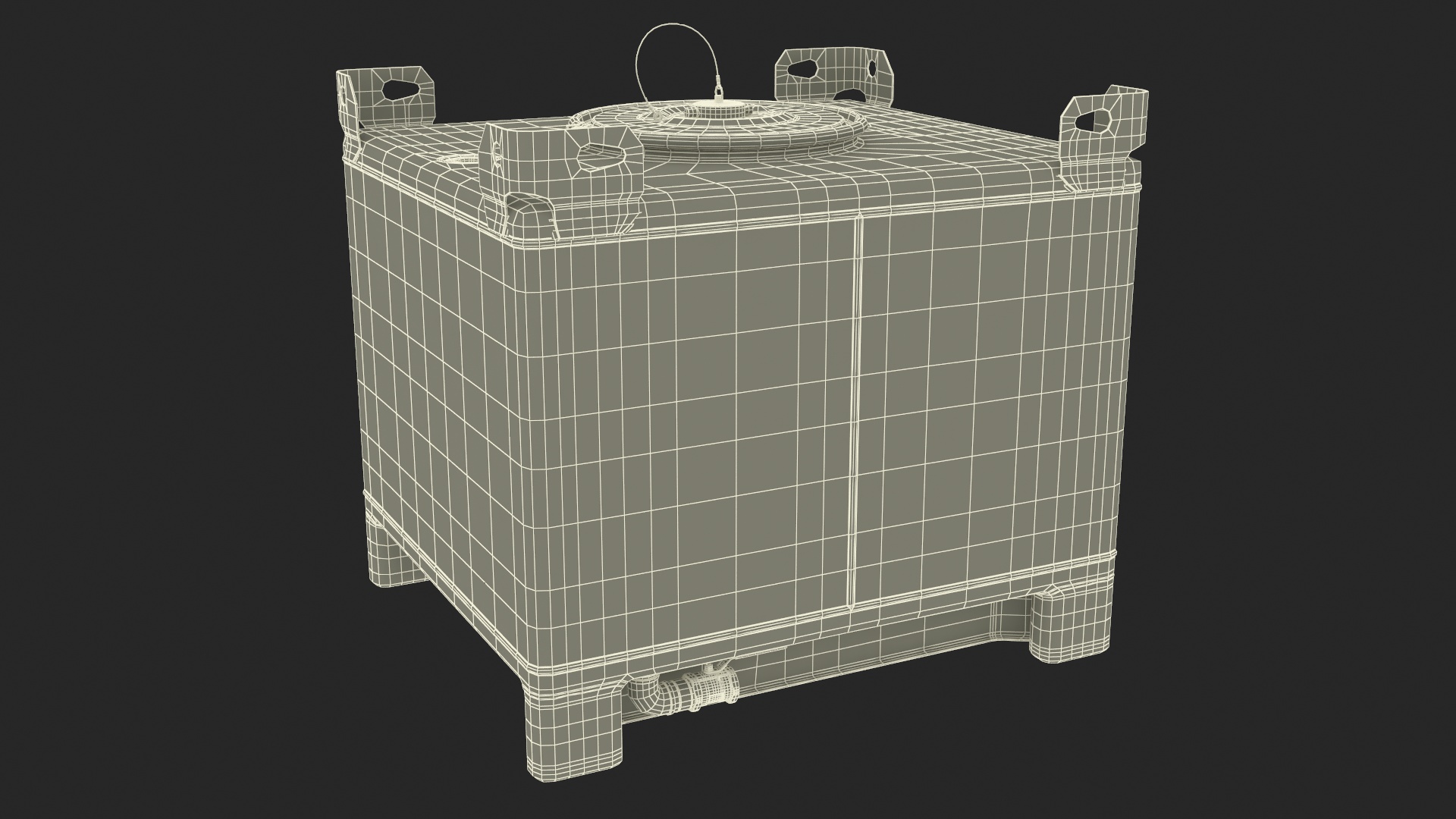 3D model 180 Gallon IBC Stainless Steel Tank