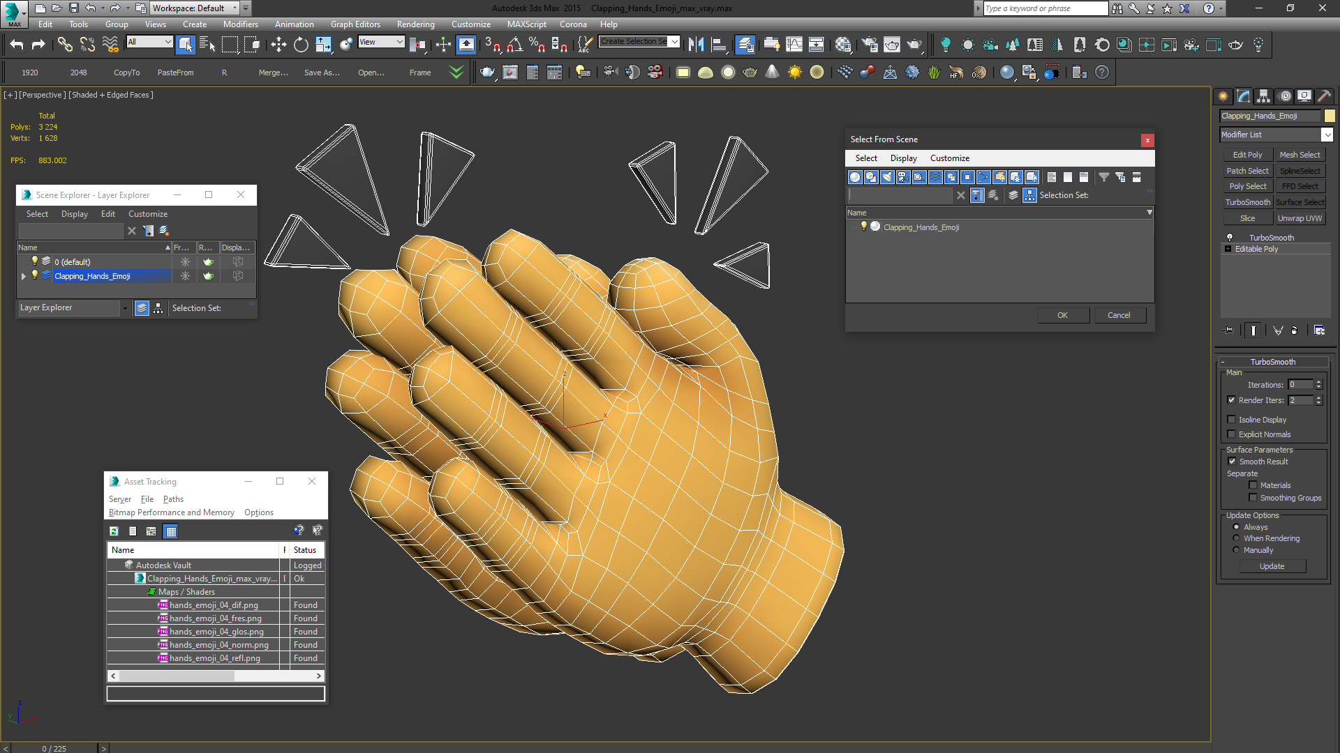 3D model Clapping Hands Emoji