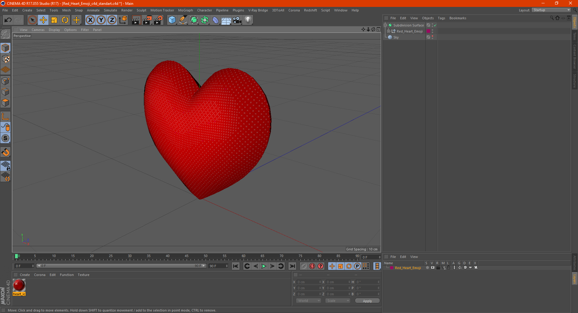 3D model Red Heart Emoji