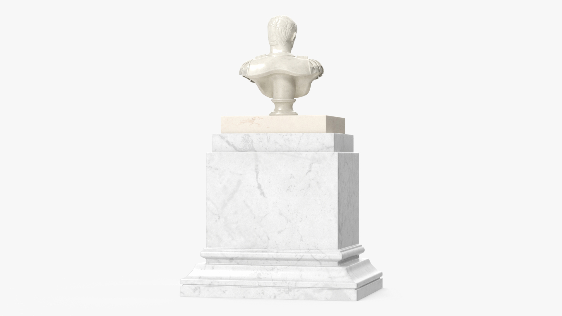 Roman Emperor Bust on Marble Pedestal 3D