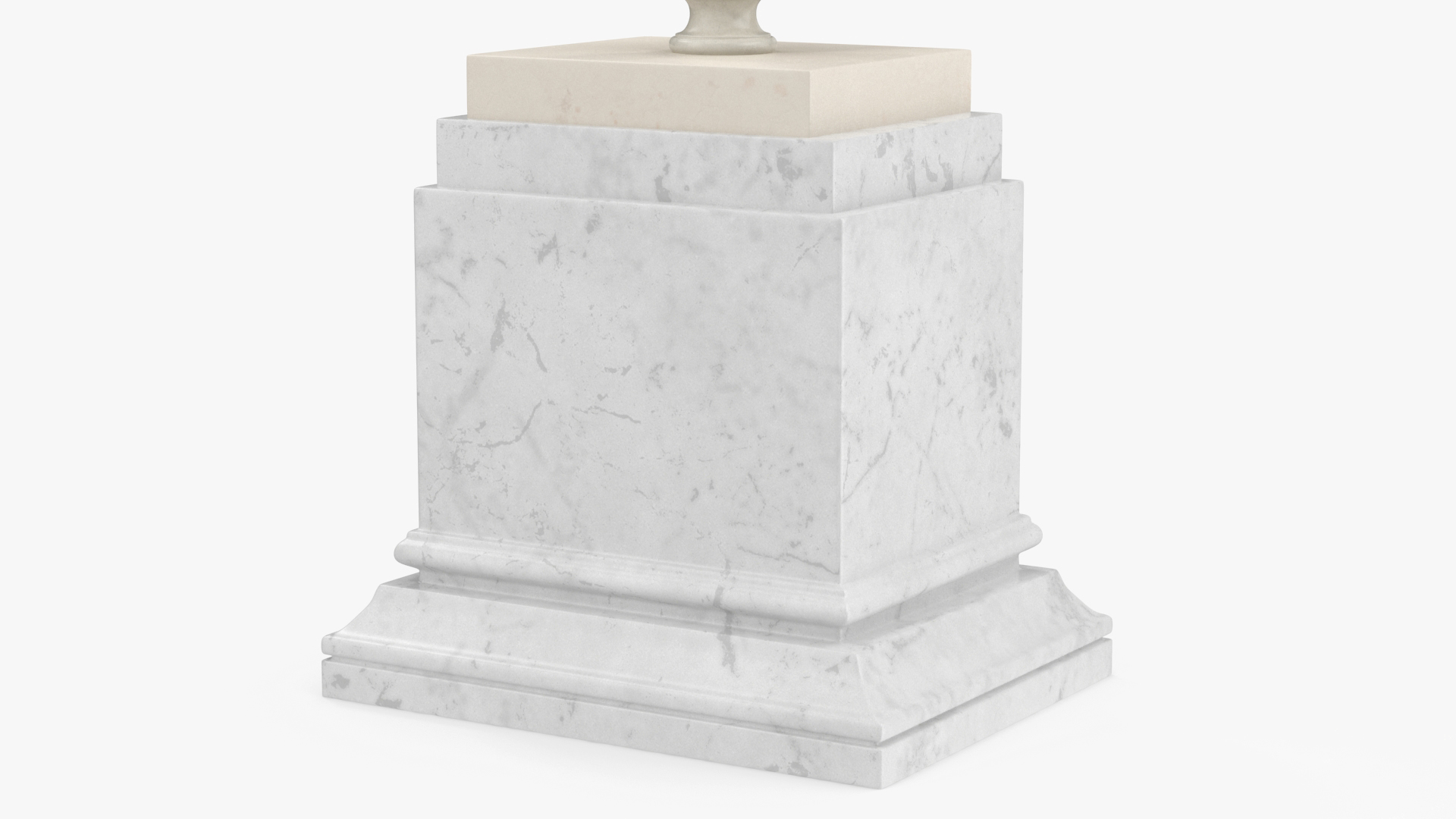 Roman Emperor Bust on Marble Pedestal 3D