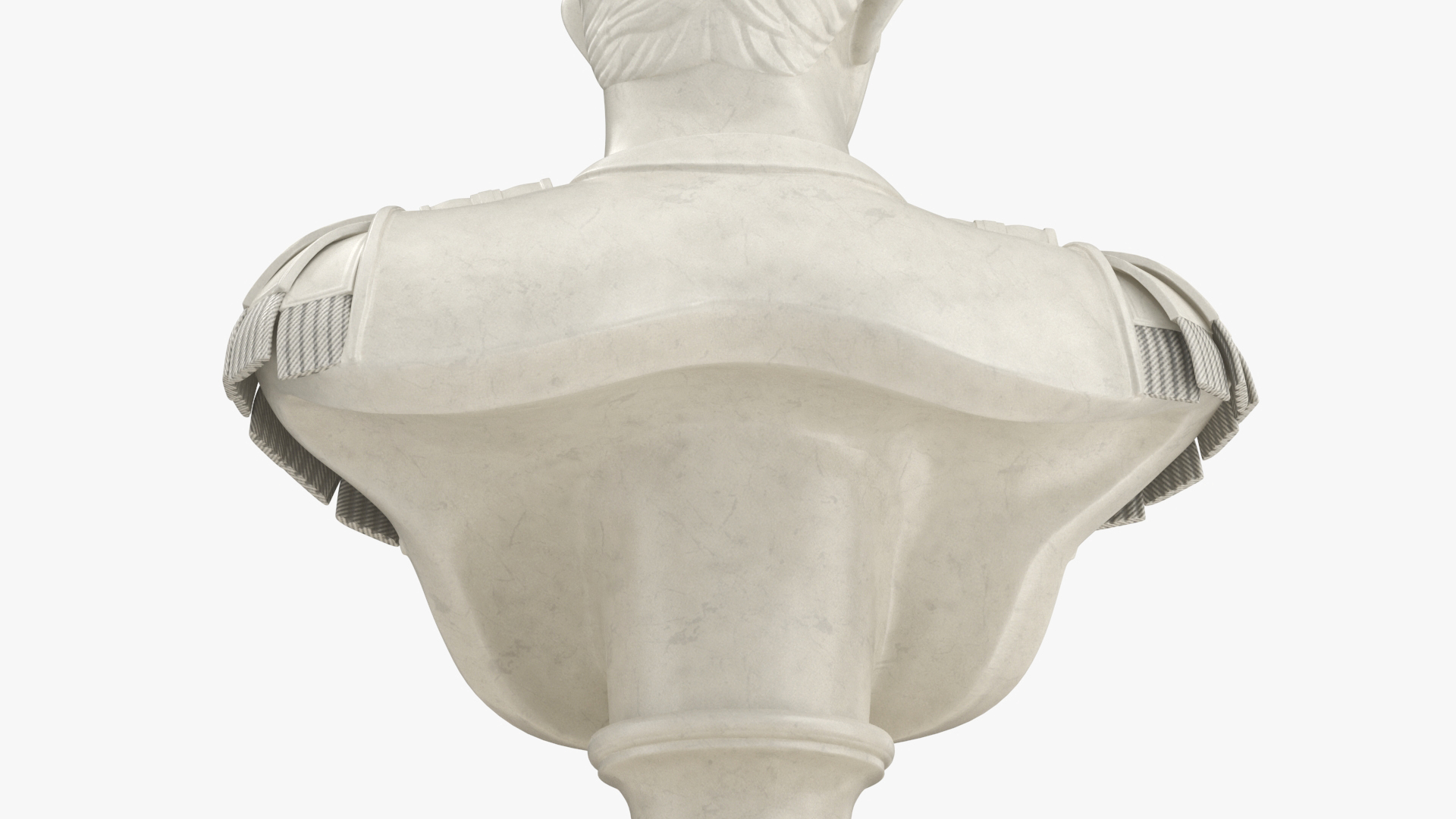 Roman Emperor Bust on Marble Pedestal 3D