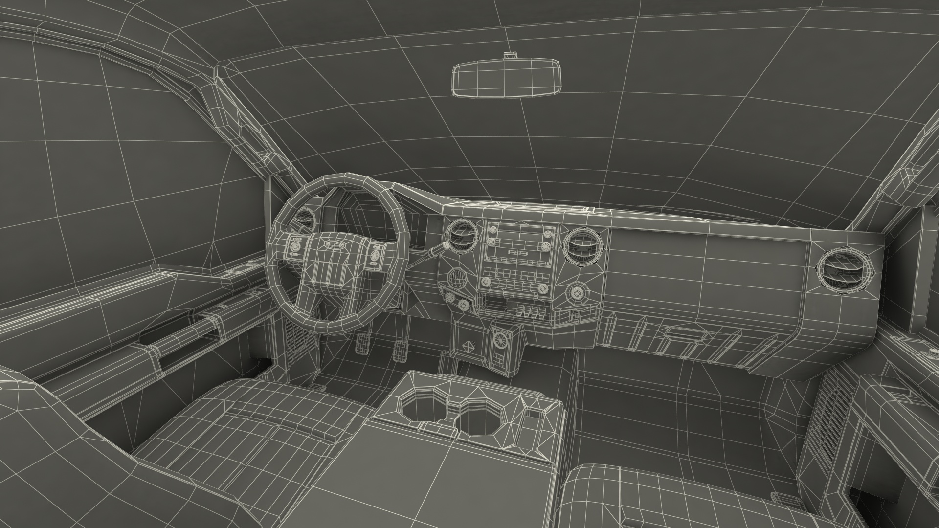 Tow Truck Flatbed Rigged 3D model