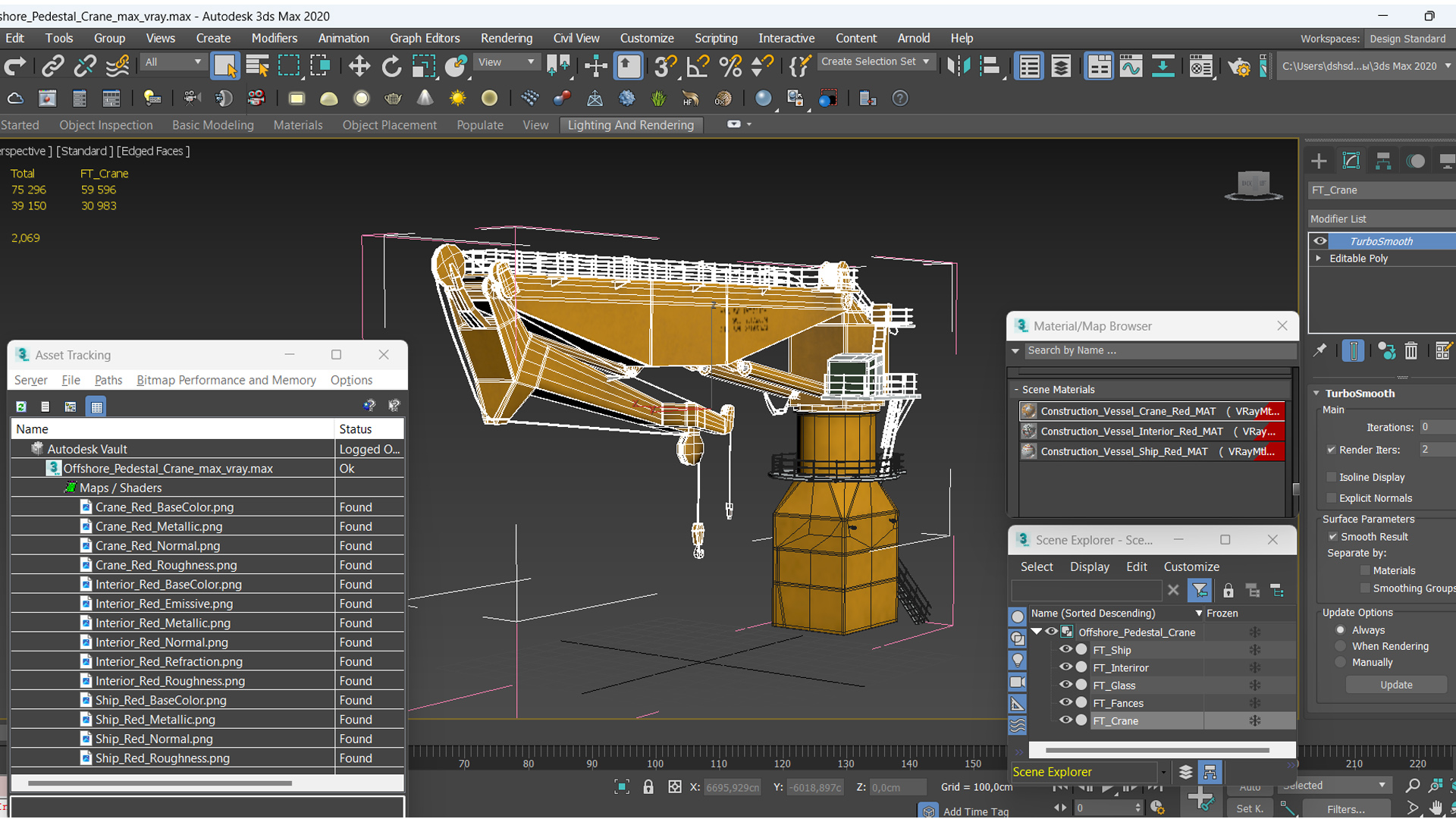 3D Offshore Pedestal Crane model