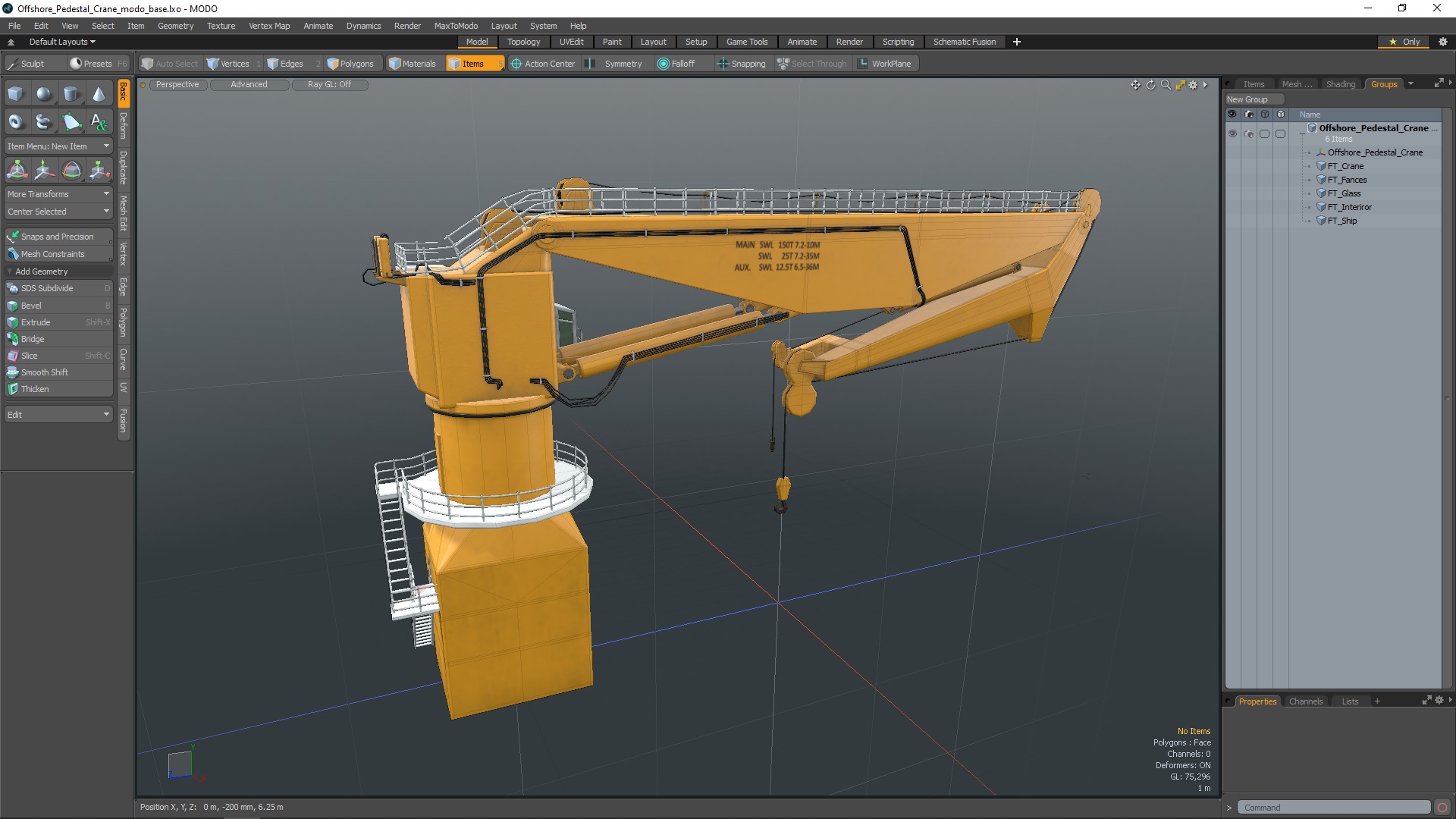 3D Offshore Pedestal Crane model