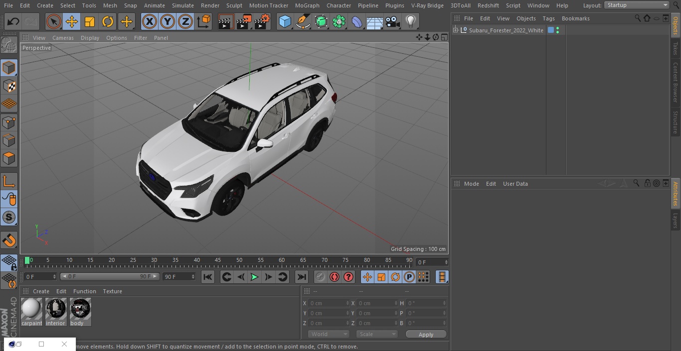 3D Subaru Forester 2022 White