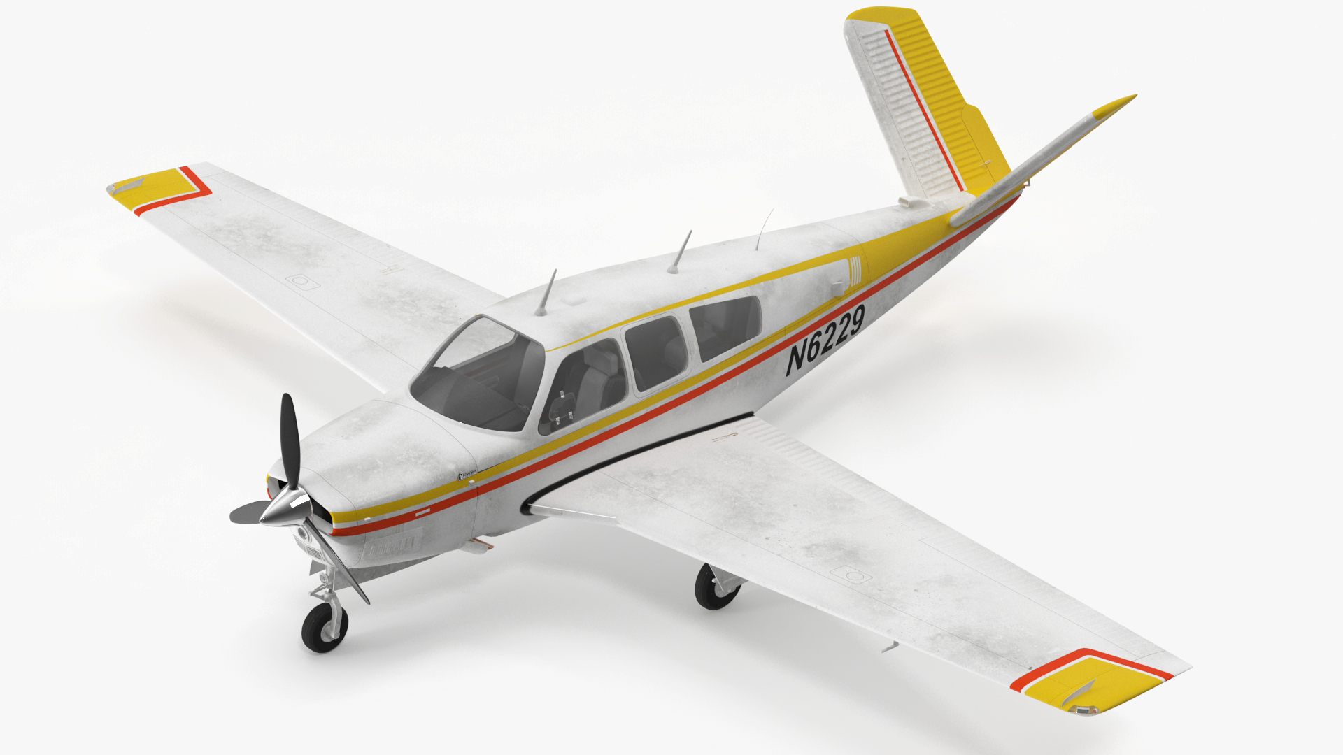 Single Engine Private Aircraft Beechcraft Bonanza S35 Rigged for Maya 3D model