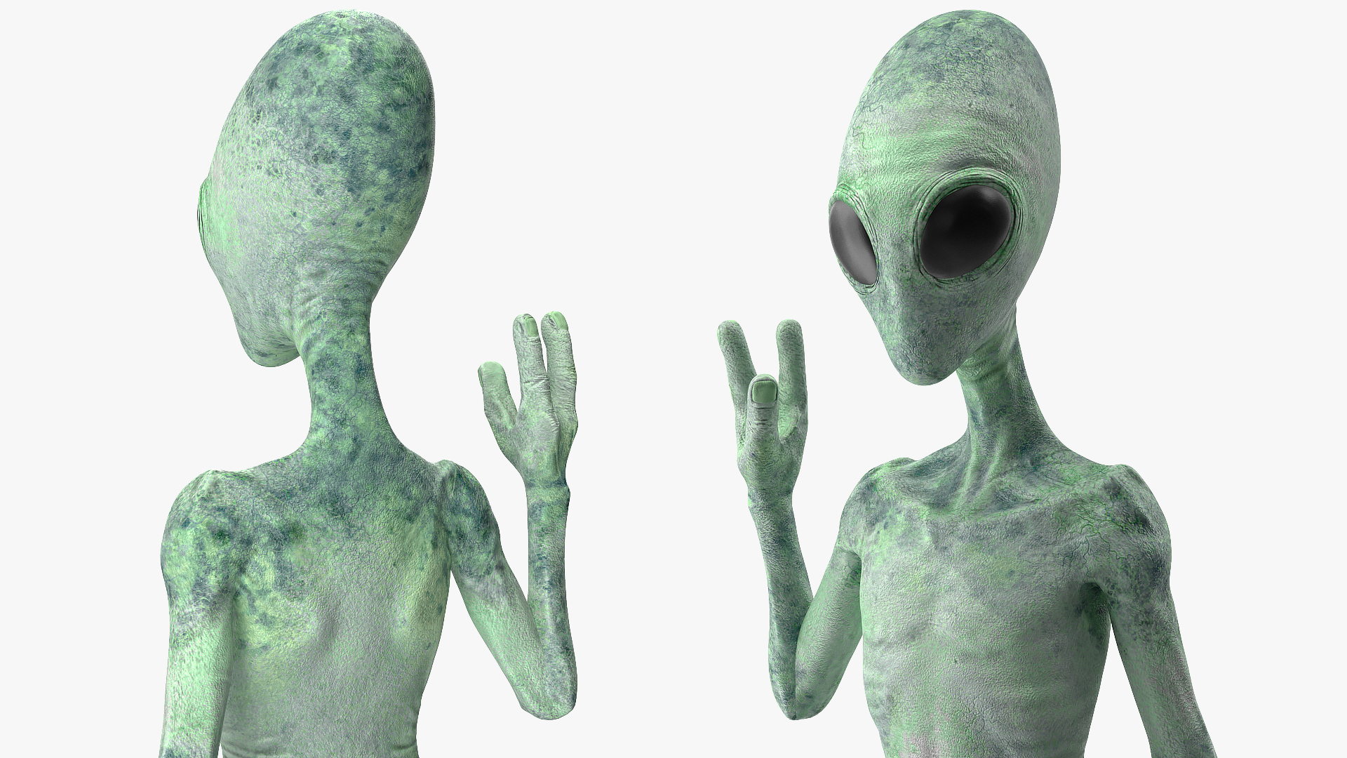 3D model Green Alien Greeting Pose